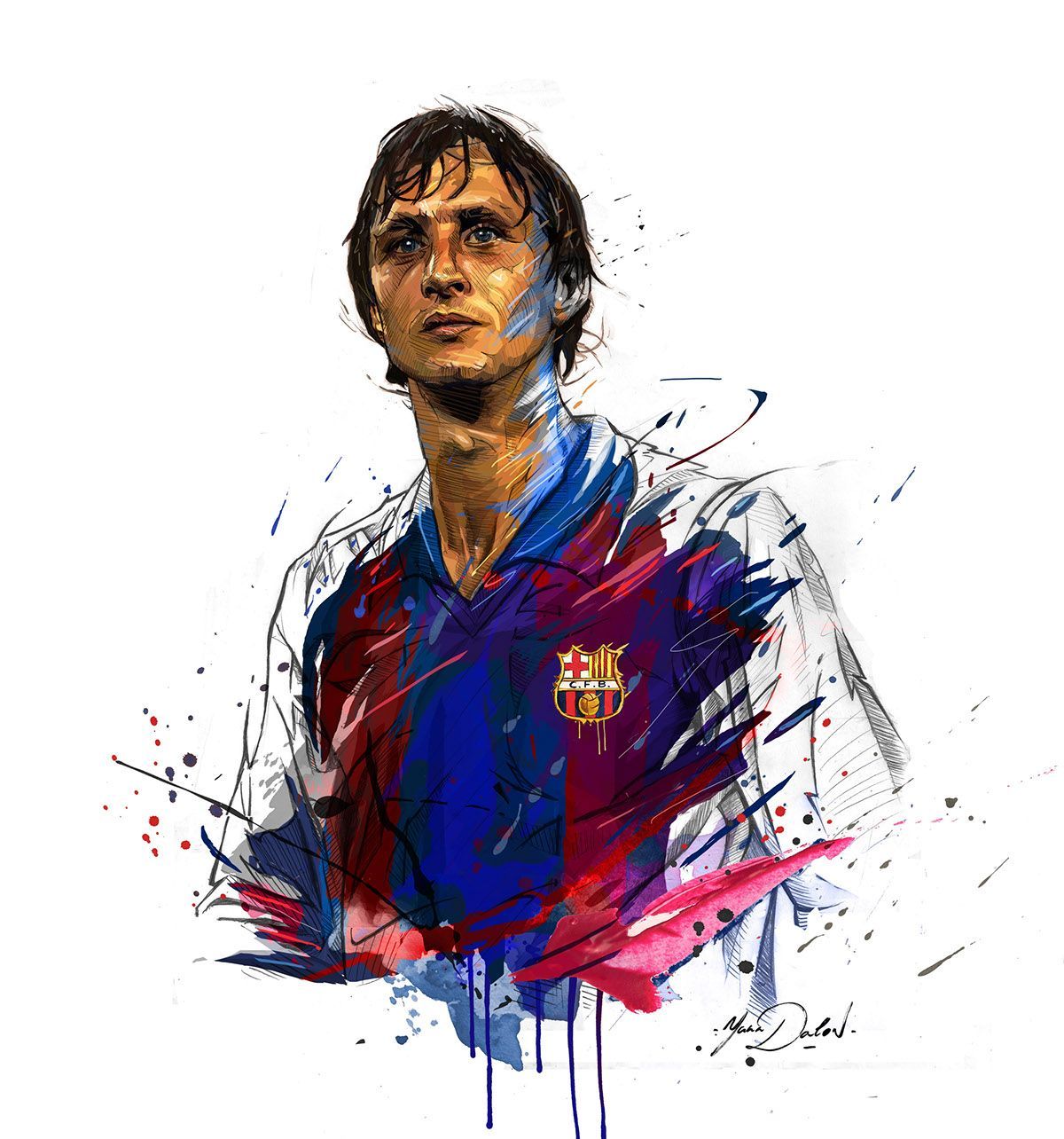 Johan Cruyff Hintergrundbild 1200x1284. Johan Cruyff by Yann Dalon. Johan cruyff, Soccer art, Soccer poster