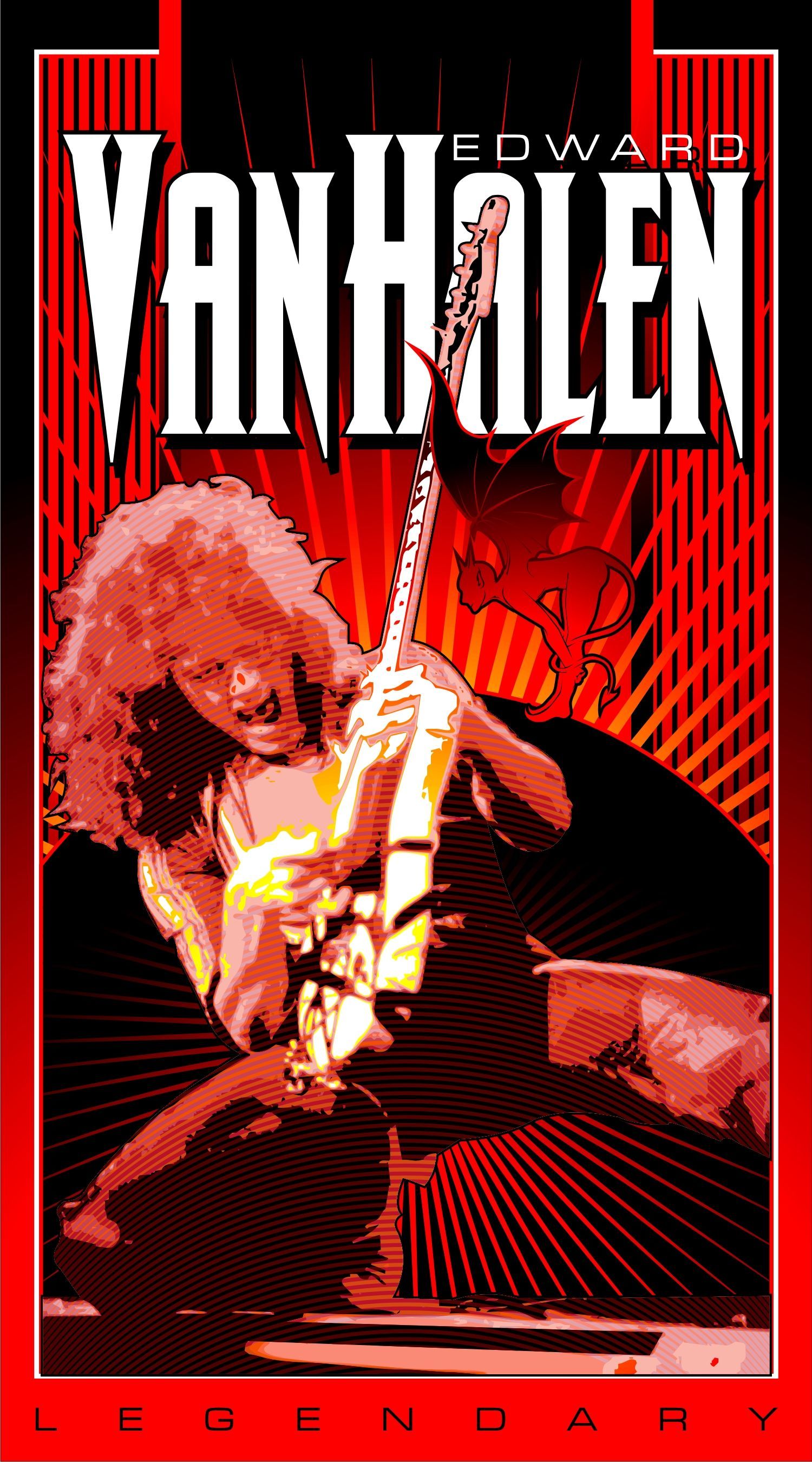 Eddie Van Halen Hintergrundbild 1500x2700. EVH Legendary poster. Rock band posters, Rock poster art, Vintage music posters