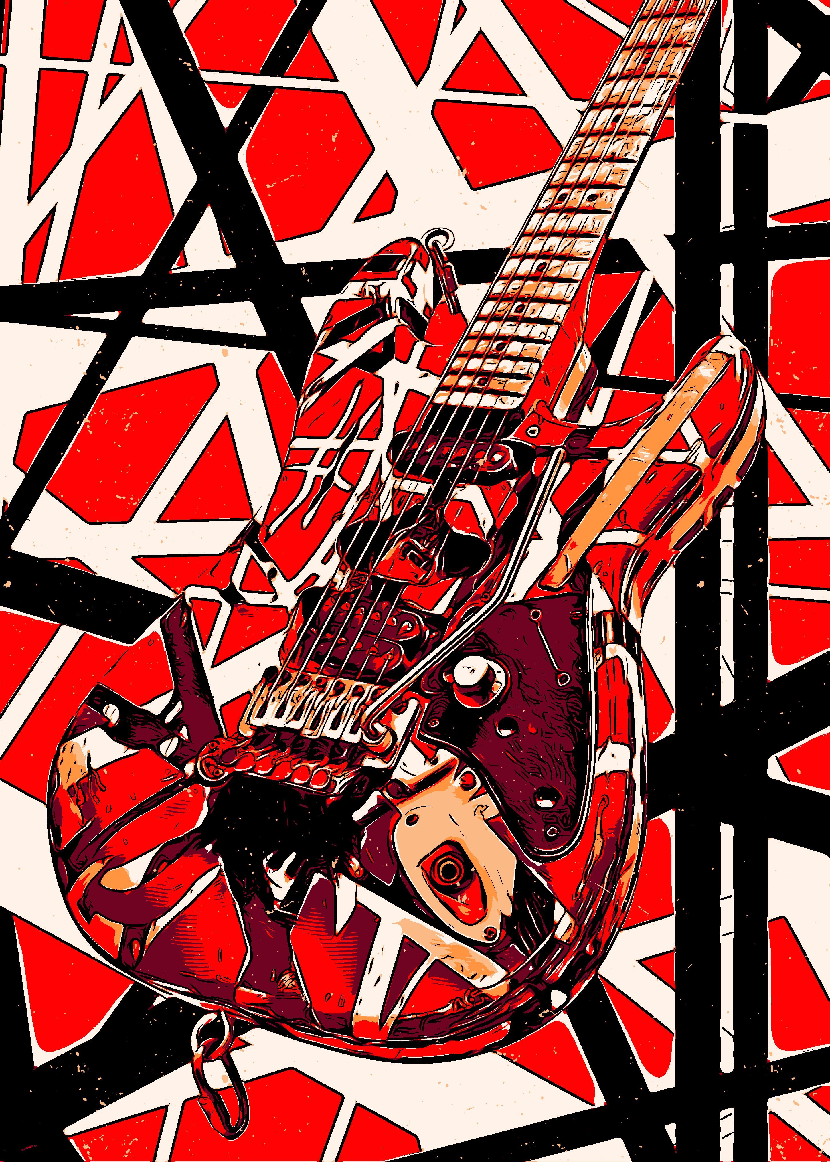 Eddie Van Halen Hintergrundbild 2900x4060. Eddie Van Halen Guitar Metal Poster. Eddie van halen, Rock n roll art, Eddie van halen guitar wallpaper