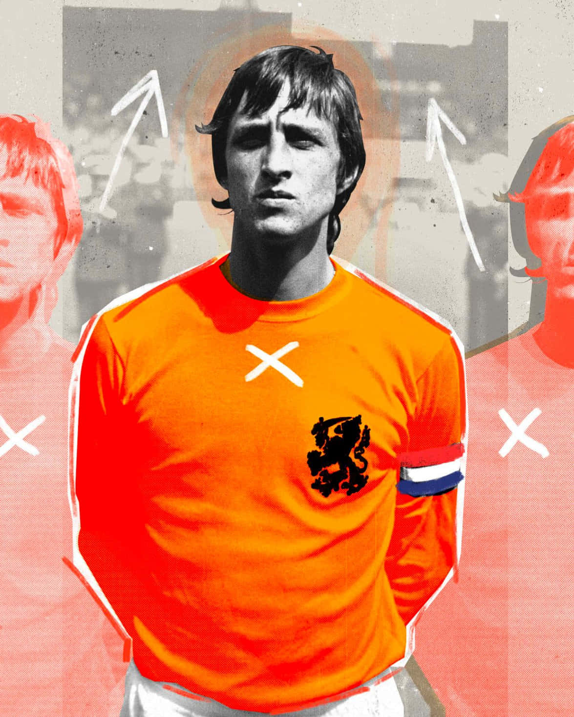 Johan Cruyff Hintergrundbild 1175x1469. Download Dutch Football Player Johan Cruyff Graphic Art Wallpaper