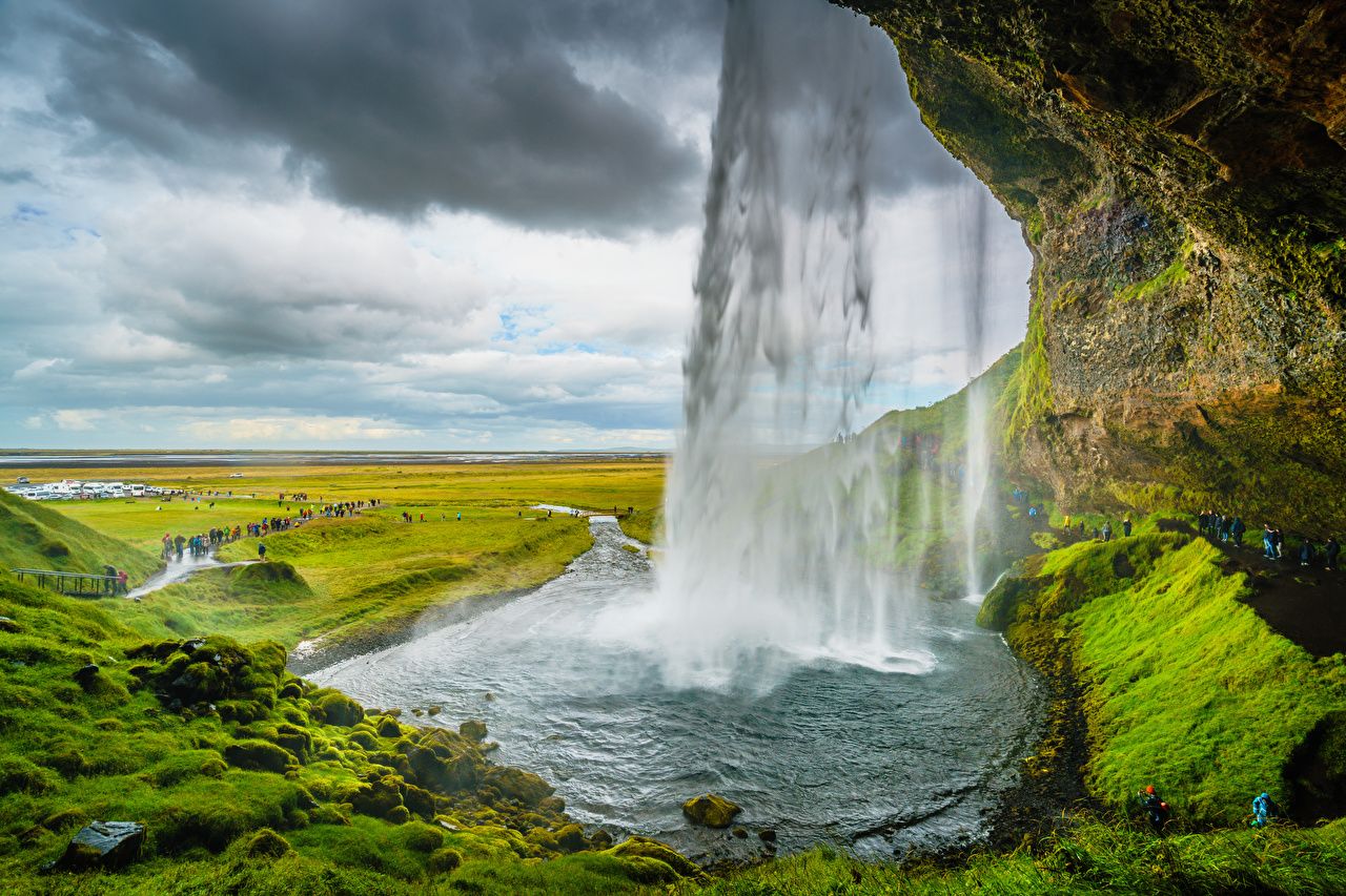  Bildschirm Hintergrundbild 1280x853. Desktop Hintergrundbilder Island Natur Felsen Gebirge Wasserfall
