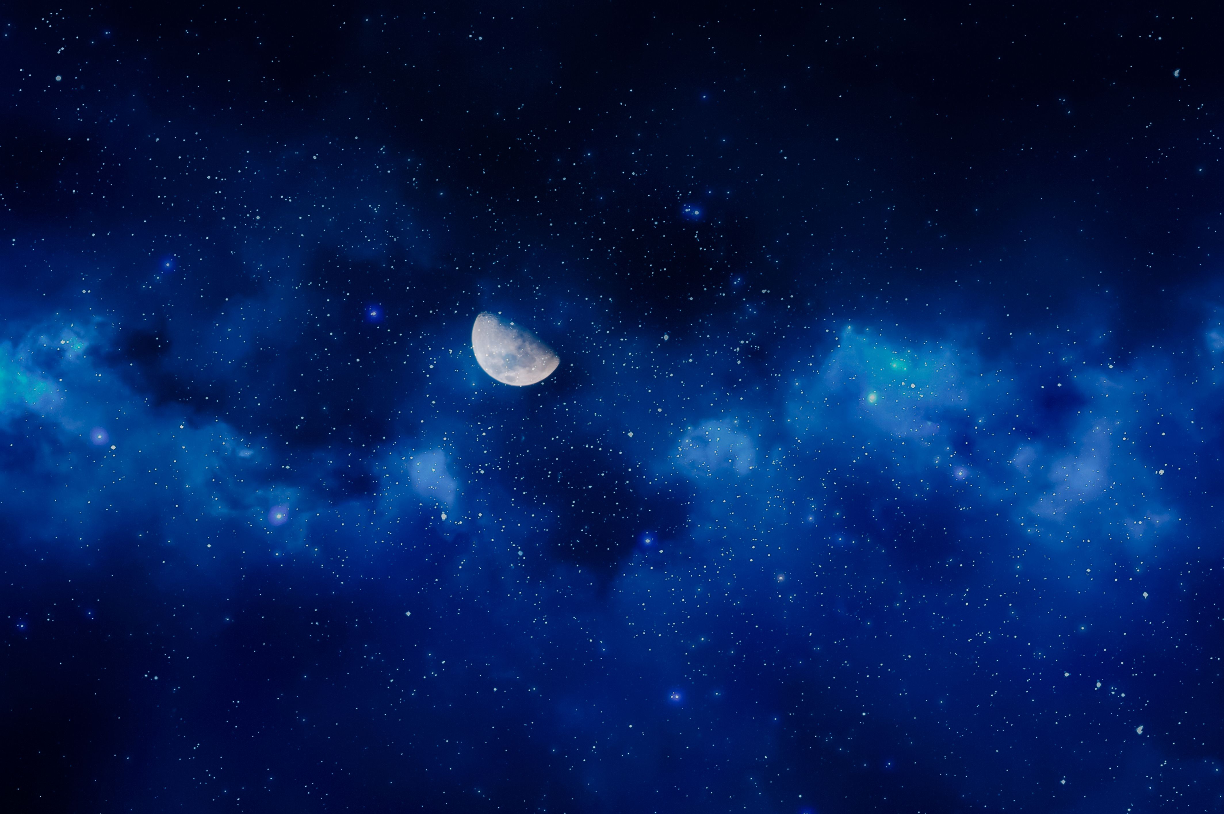  Blaue Hintergrundbild 4256x2832. Kostenlose Hintergrundbilder Weißer Mond am Blauen Himmel, Bilder Für Ihren Desktop Und Fotos