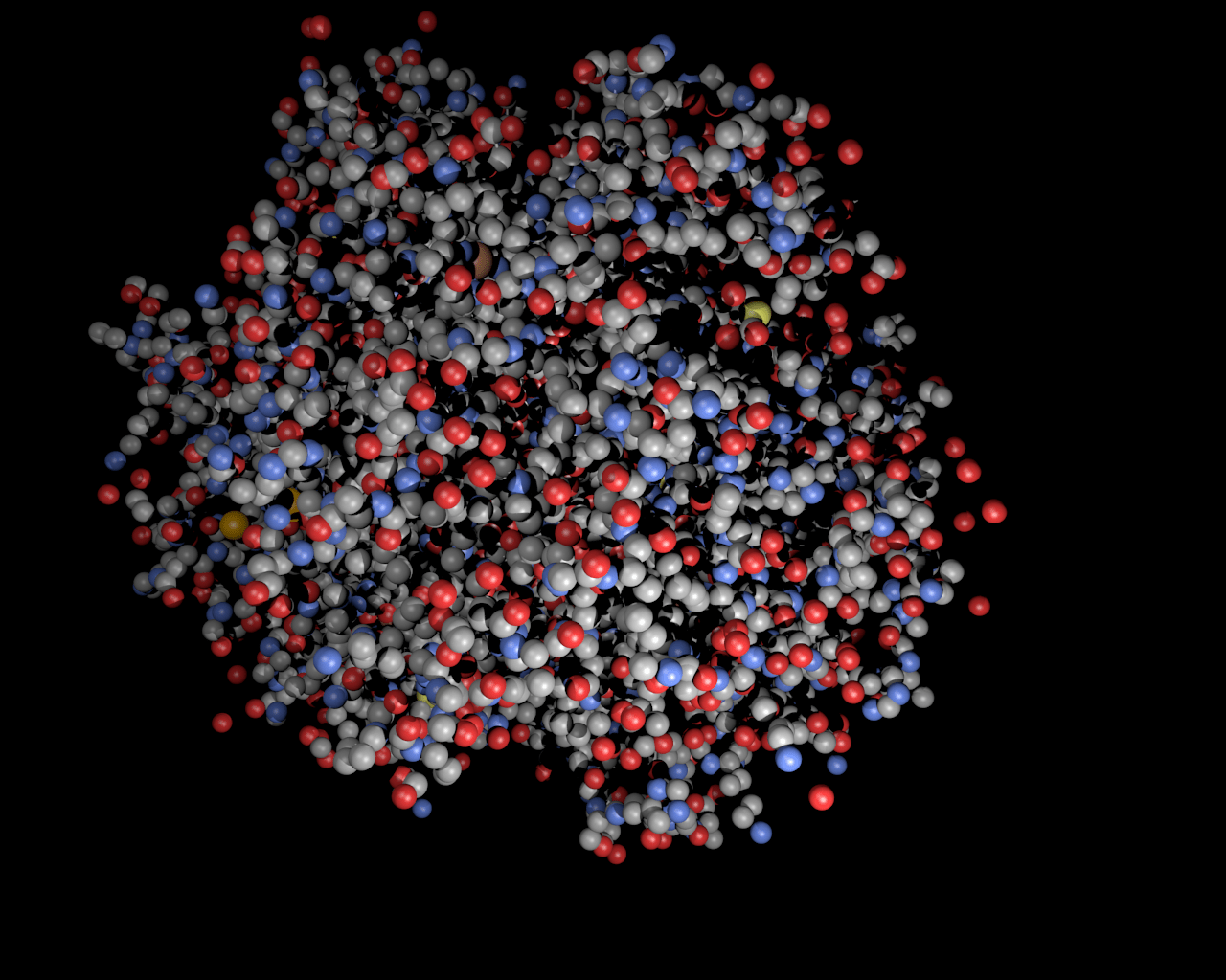  Blender Hintergrundbild 1280x1024. Visualisierung von Proteinen mit Blender [ Wallpaper Hämoglobin ]