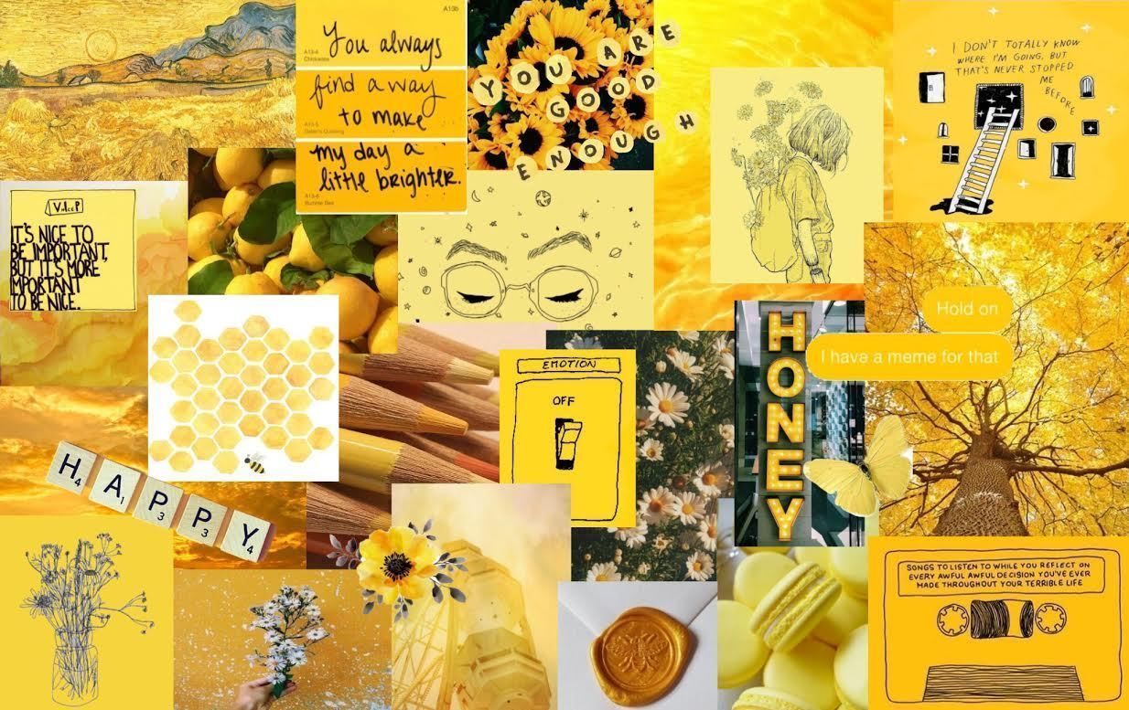 Yellow Hintergrundbild 1234x777. Yellow Collage Laptop Wallpaper Free Yellow Collage Laptop Background