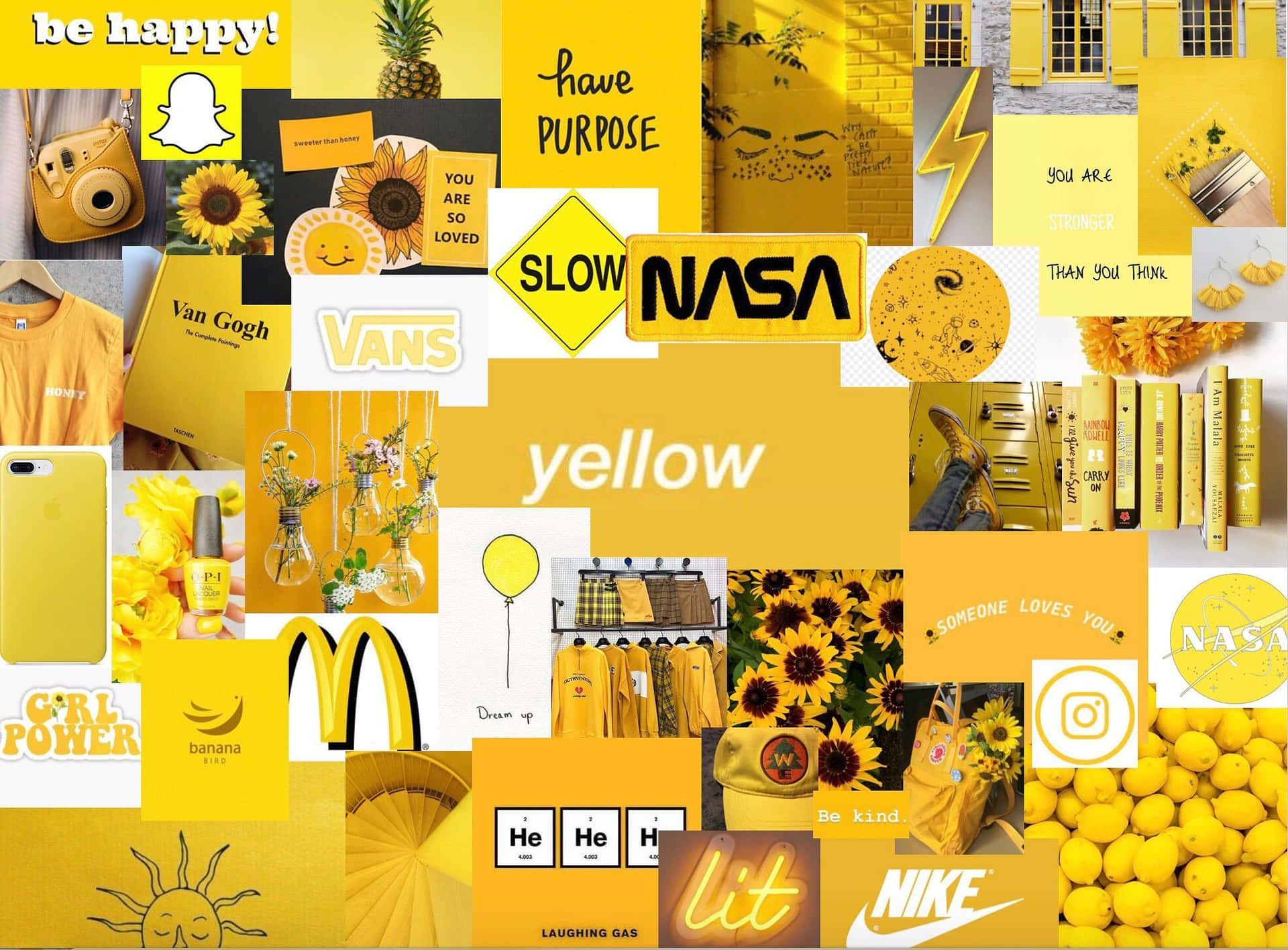 Yellow Hintergrundbild 1920x1417. Free Yellow Aesthetic Collage Wallpaper Downloads, Yellow Aesthetic Collage Wallpaper for FREE