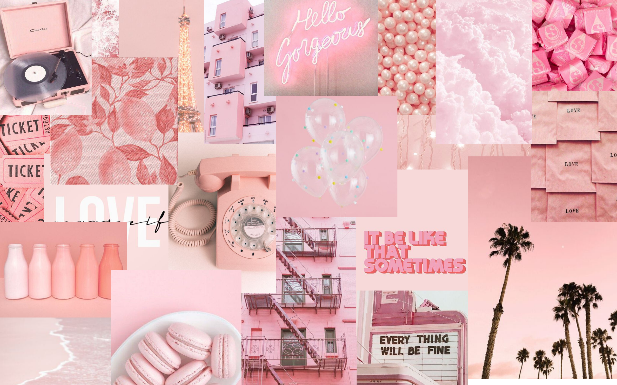 Pink Hintergrundbild 2560x1600. Pink Collage Computer Wallpaper