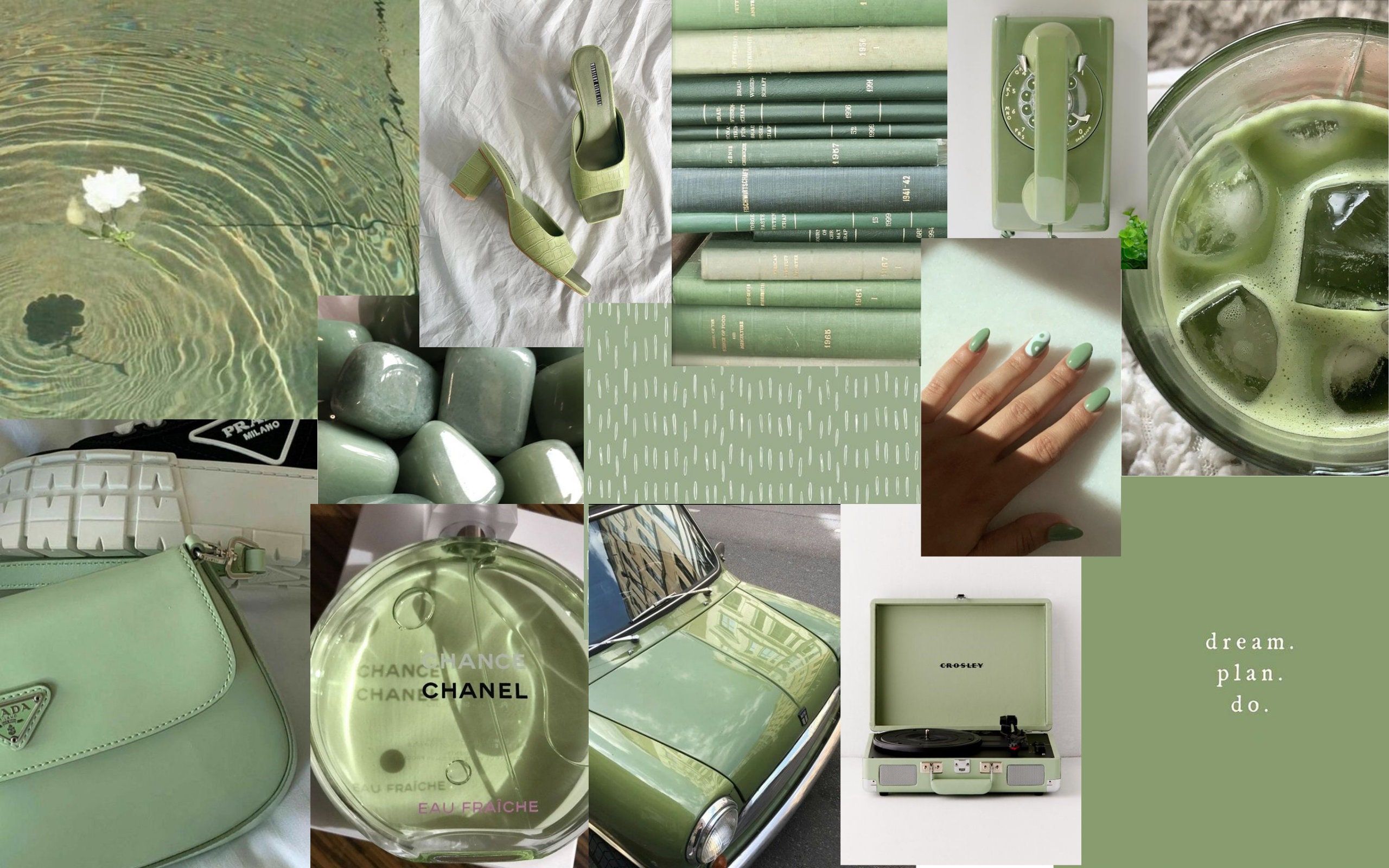 Green Hintergrundbild 2560x1600. Aesthetic Sage Green Desktop Wallpaper