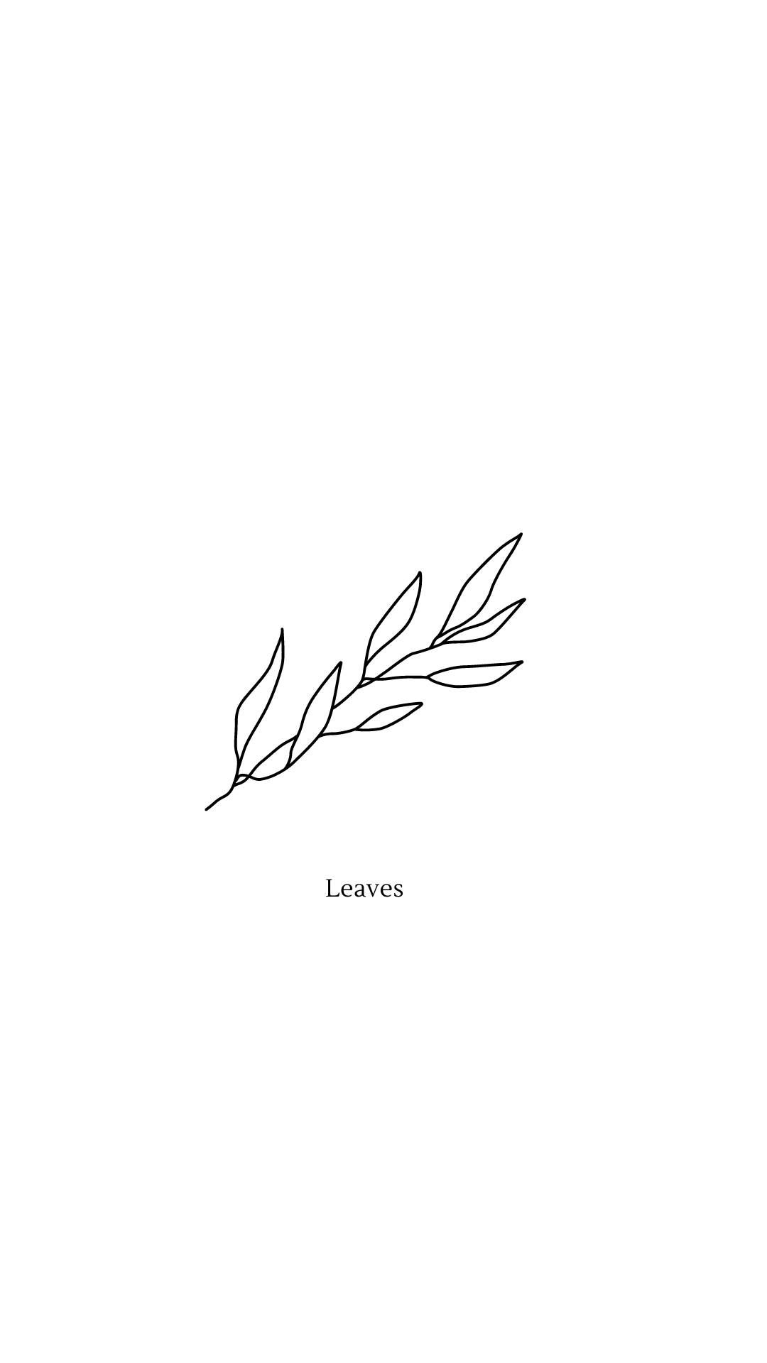 White Hintergrundbild 1080x1920. Download Twig Of Leaves In Cute White Aesthetic Wallpaper