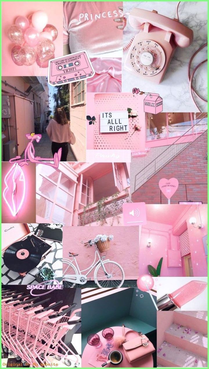 Pink Hintergrundbild 720x1272. Pink Aesthetic Collage Wallpaper