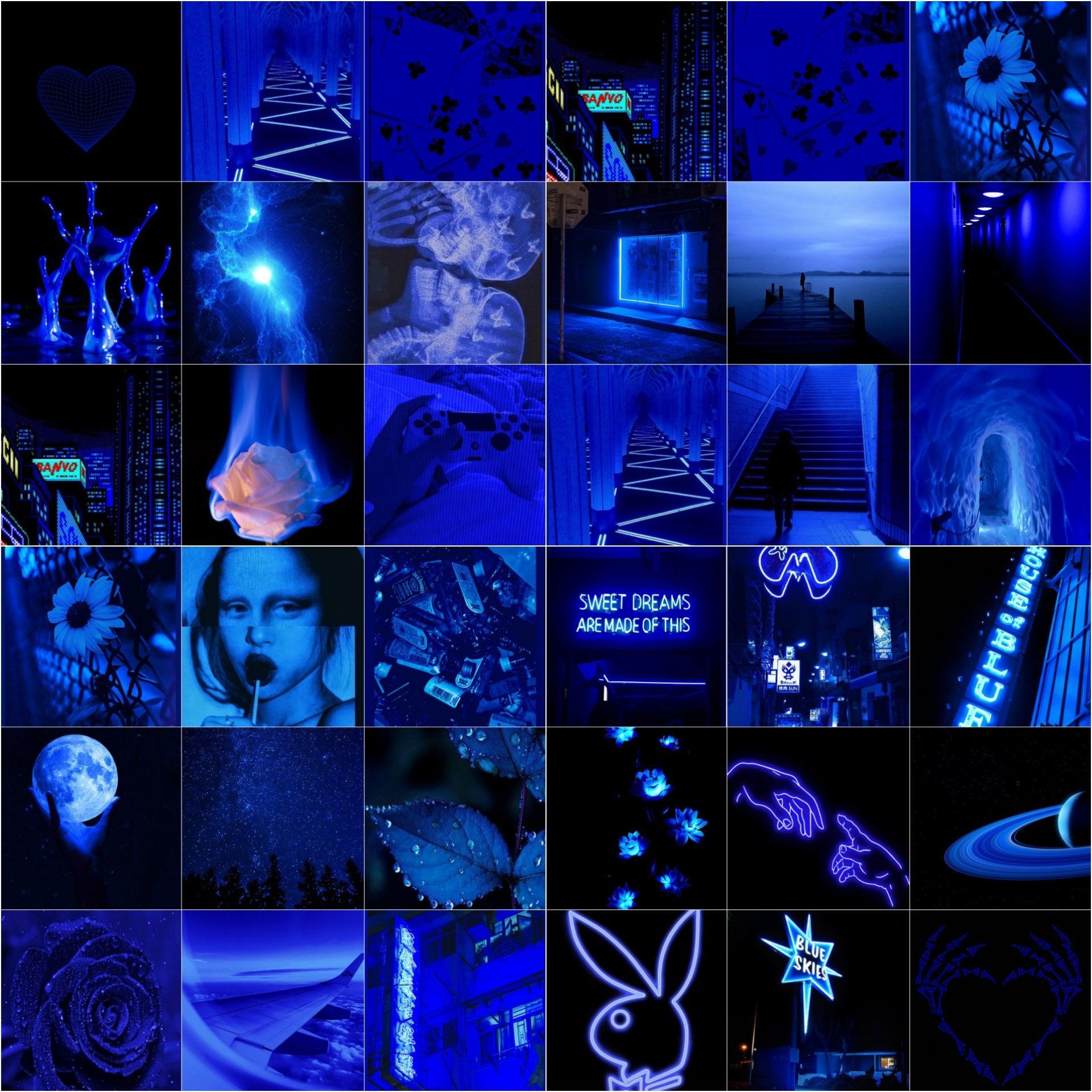 Blue Hintergrundbild 1920x1920. digitaldark Blue Aesthetic Collage Kit Dark Blue Photo
