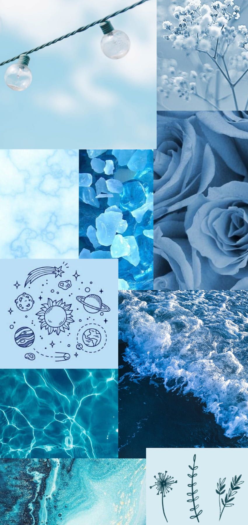 Blau Hintergrundbild 850x1799. Aesthetic Blue, aqua, marble, ocean, sea_glass, rose, space, flower HD phone wallpaper