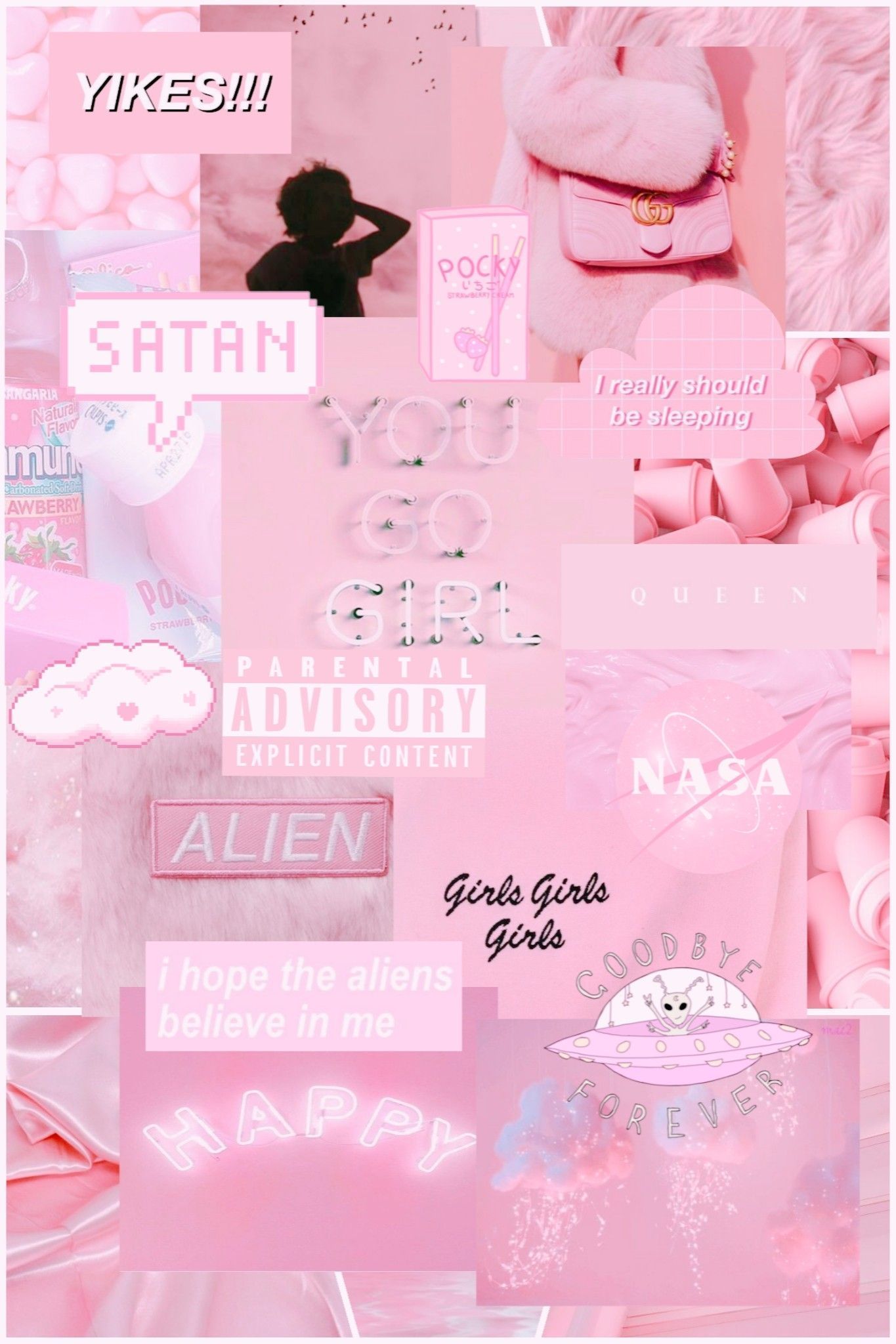  Rosa Hintergrundbild 1365x2048. Girly Pink Aesthetic Wallpaper