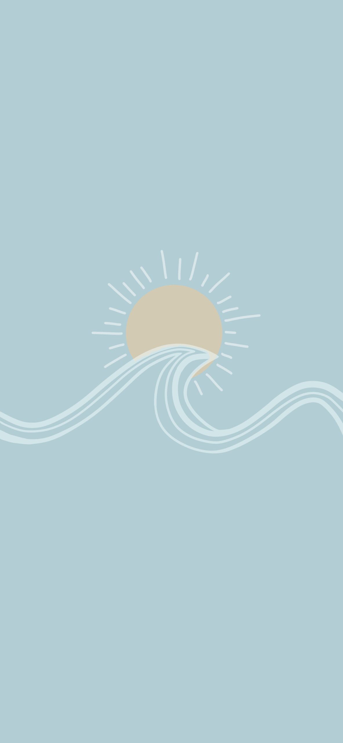  Zeichnungen Hintergrundbild 1183x2560. Sun and Wave Blue Wallpaper Aesthetic Wallpaper for iPhone
