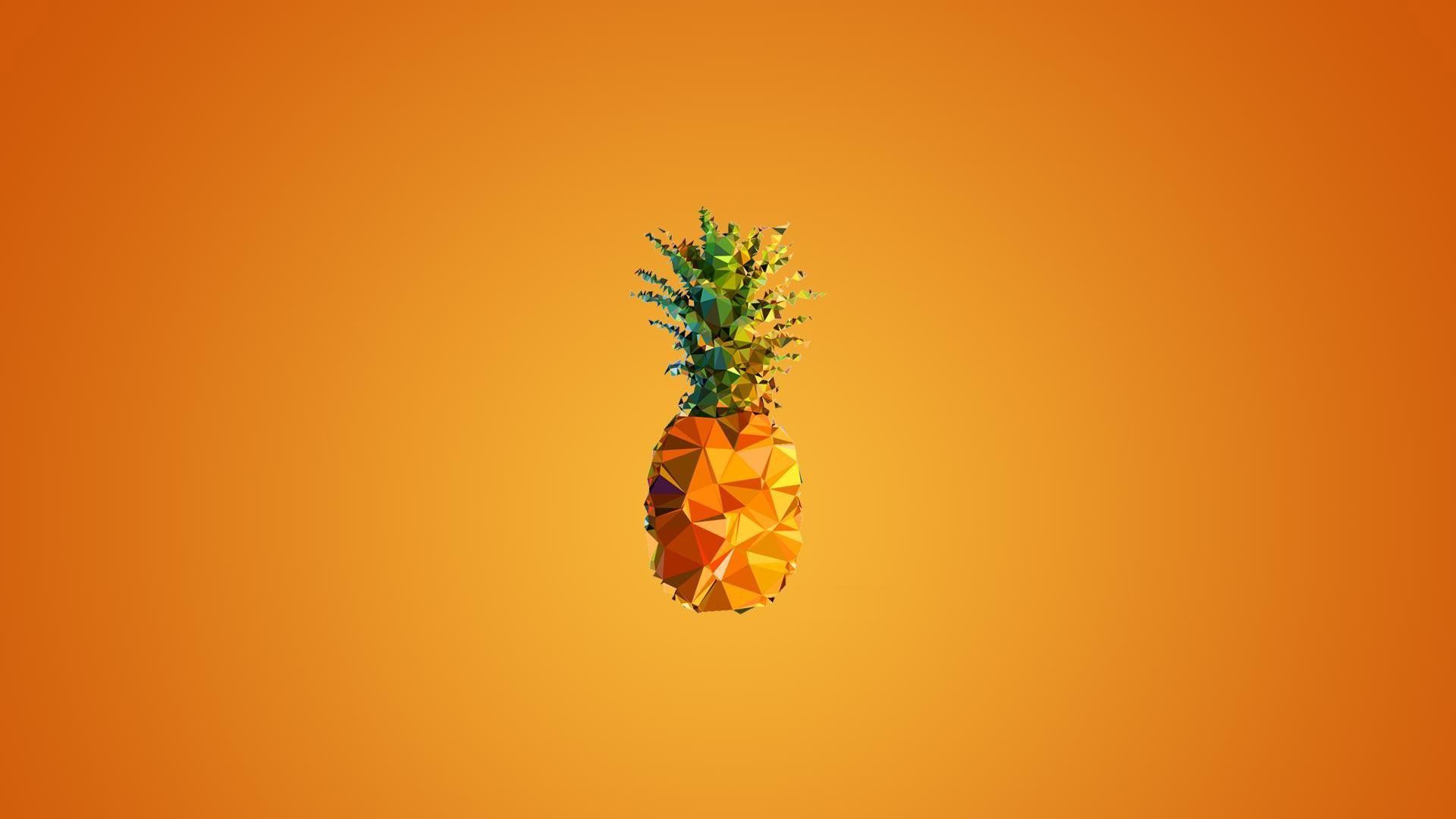 Orange Hintergrundbild 1920x1080. Pineapple Art In Orange Background HD Orange Aesthetic Wallpaper