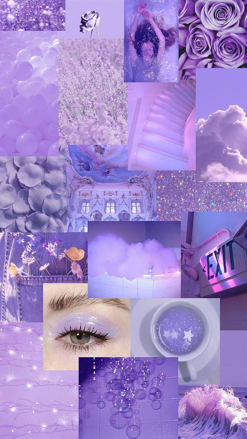 Lila Hintergrundbild 800x1422. Aesthetic Pastel Purple Collage Art, Lilac Collage, HD phone wallpaper