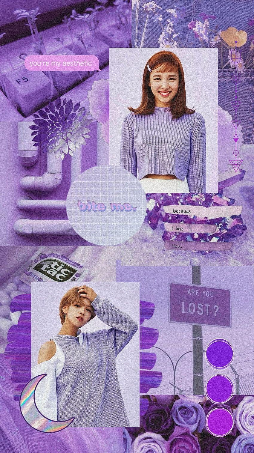 Lila Hintergrundbild 850x1511. Twice Jeongyeon Nayeon purple aesthetic lila, aesthetic twice nayeon HD phone wallpaper