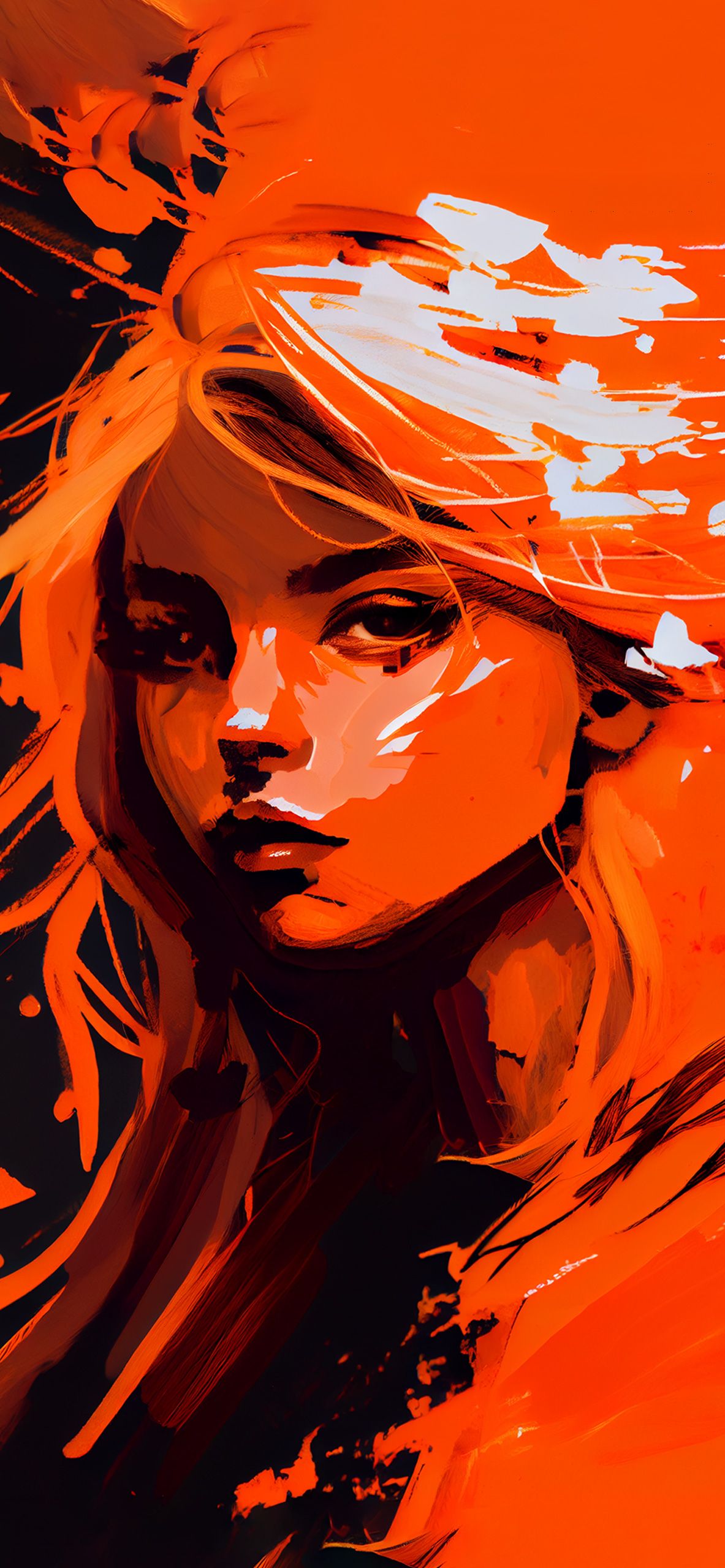 Orange Hintergrundbild 1183x2560. Girl Orange Aesthetic Wallpaper Wallpaper for iPhone