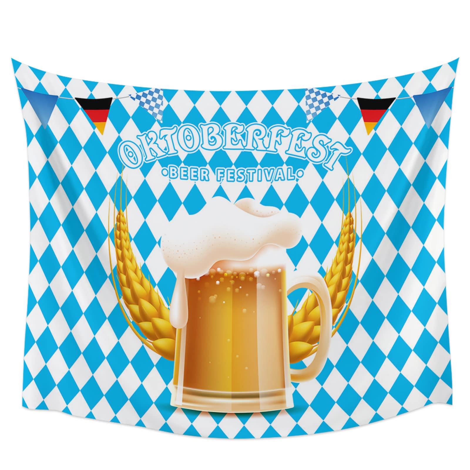  Oktoberfest Hintergrundbild 1600x1600. AmbeHome Wall Tapestry for Bedroom Aesthetic, Oktoberfest Tapestry Wall Hanging Backdrop Tapestry Wall Tapestries Decor for Living Room Dorm Beer Wheat Blue Diamond Geometry (59x90 inches) : Home & Kitchen