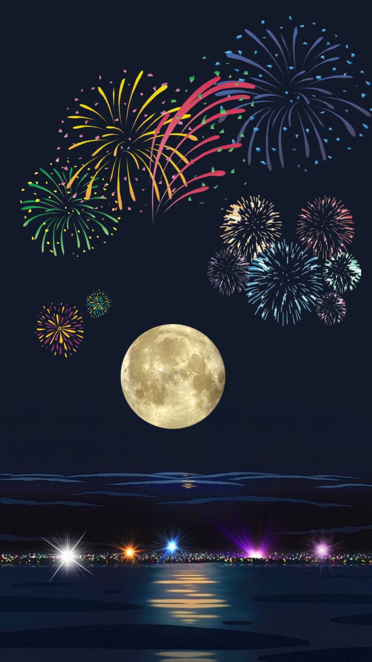 Neujahr Hintergrundbild 1242x2208. 4th of July Fireworks