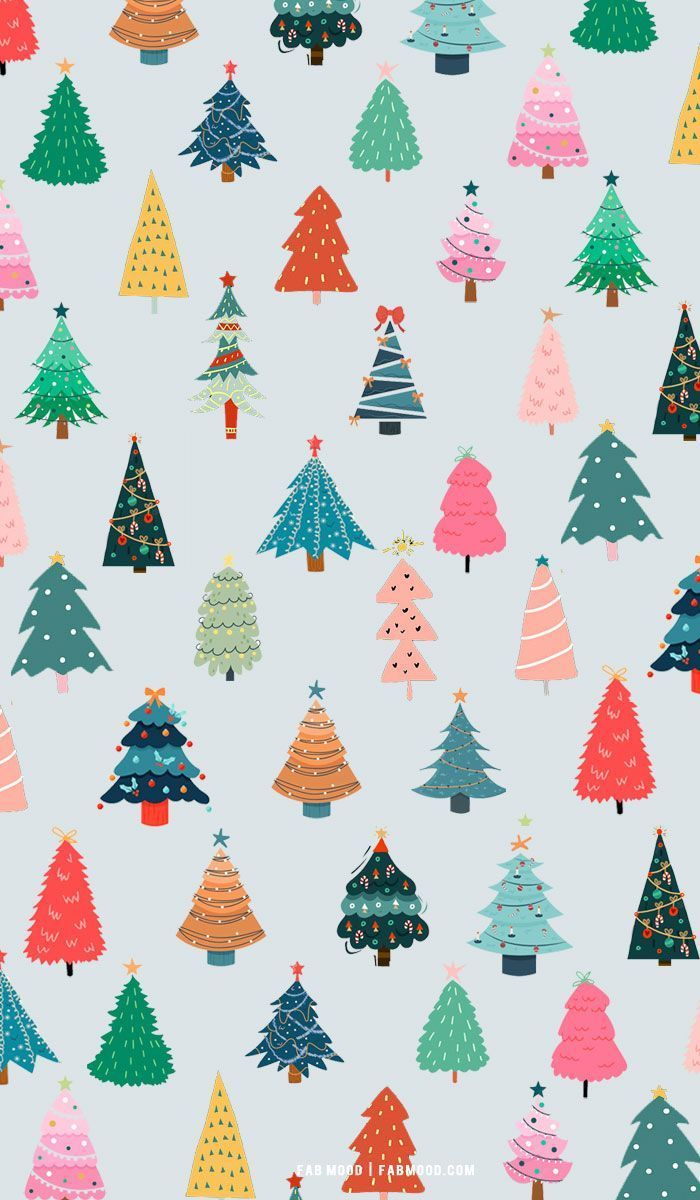 Weihnachten Hintergrundbild 700x1200. Christmas Aesthetic Wallpaper : Colourful Christmas Trees