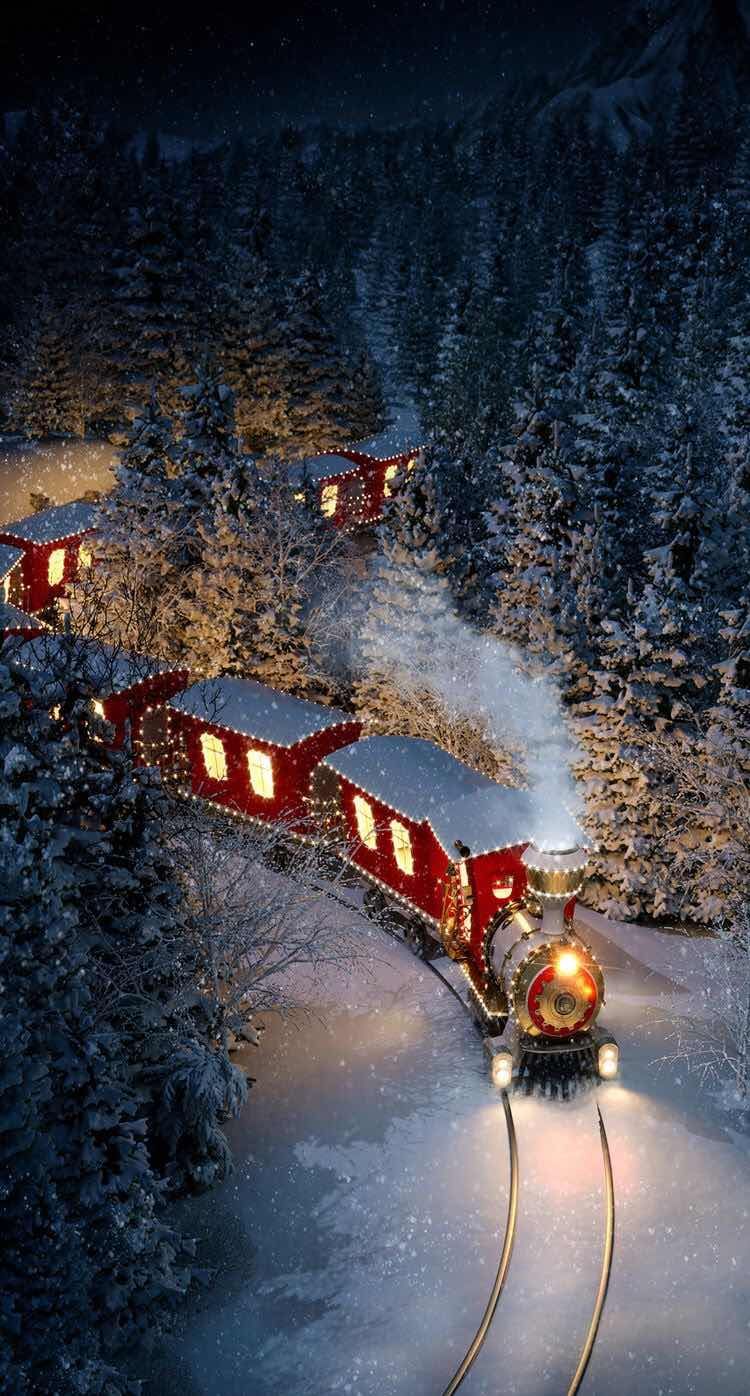 Begeistert Hintergrundbild 750x1396. iPhone and Android Wallpaper: Christmas Train Wallpaper for iPhone and Android. Christmas scenery, Christmas scenes, Christmas picture