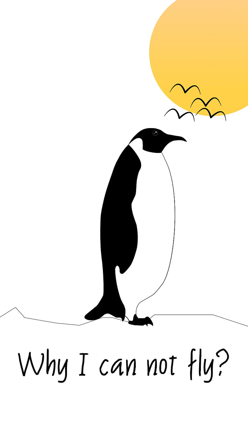 Traurig Hintergrundbild 800x1422. Pinguin can not fly, can not fly, cold, depression, kann nicht fliegen, pinguin, HD phone wallpaper