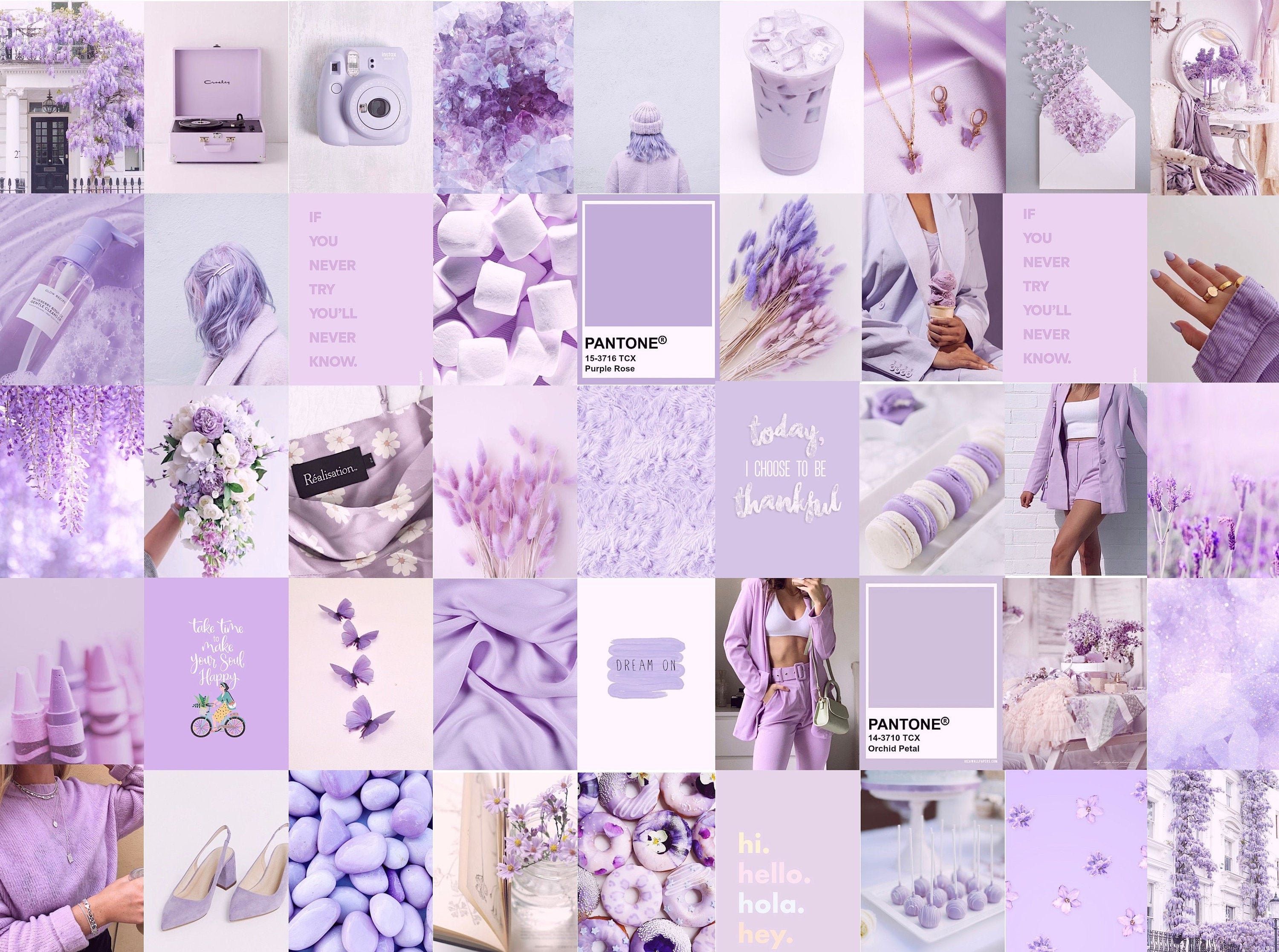 Glucklich Hintergrundbild 3000x2233. Photo Wall Collage Kit Lavender Light Purple Aesthetic Set