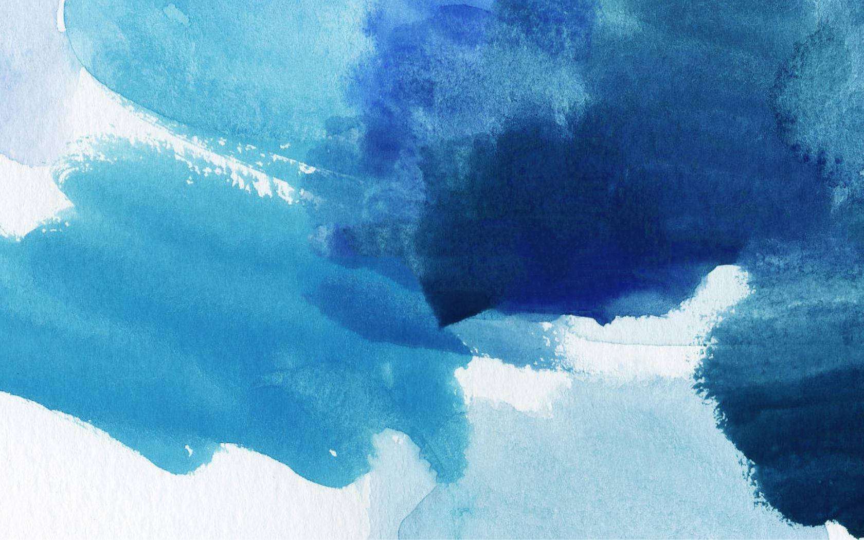 Macbook Hintergrundbild 1680x1050. Download Abstract Blue Watercolor Macbook Pro Aesthetic Wallpaper