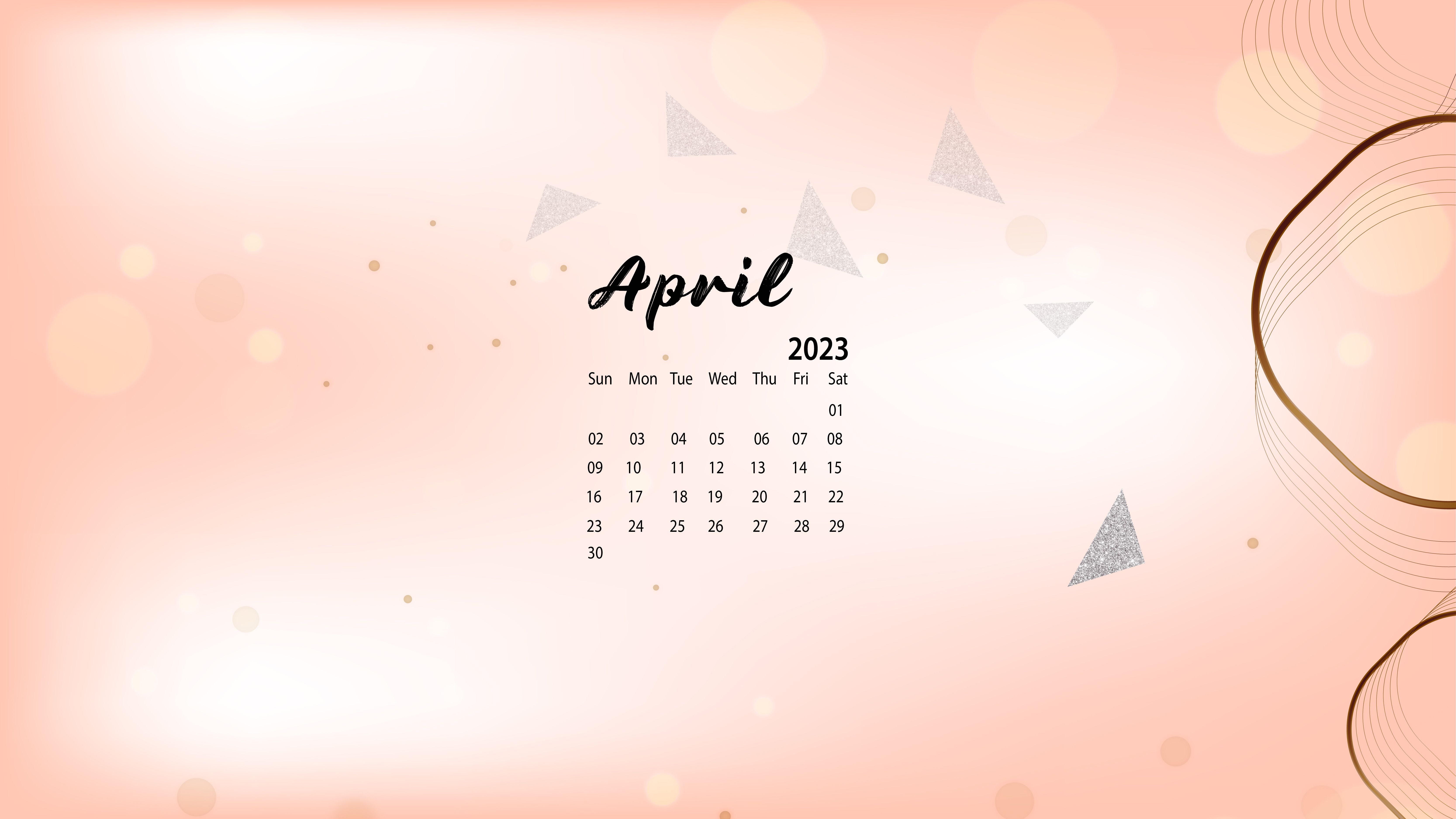  2023 Kalender Hintergrundbild 6667x3750. April 2023 Desktop Wallpaper Calendar