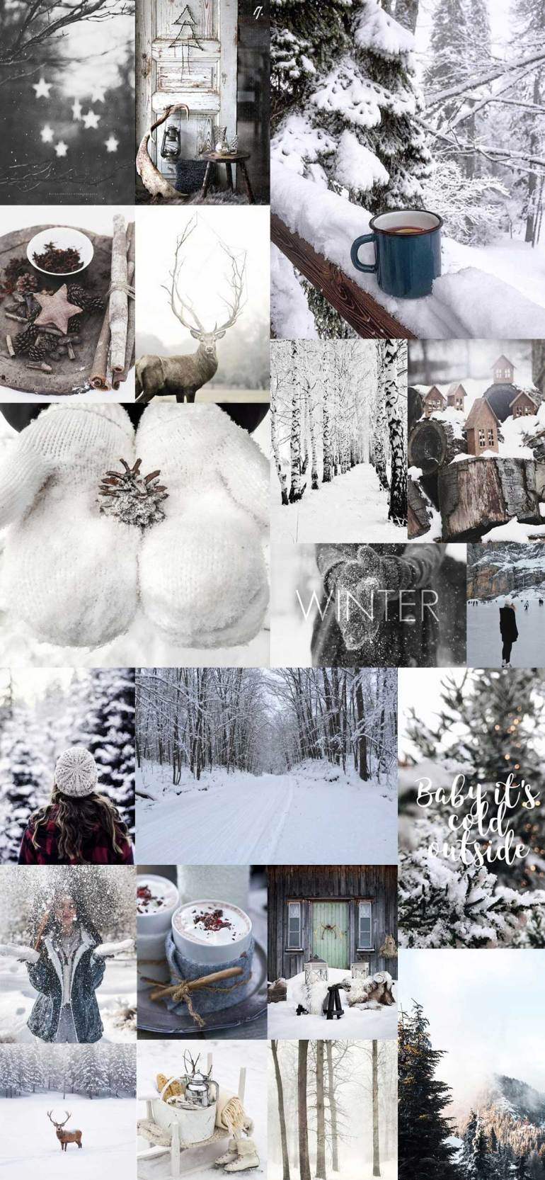 Winter Hintergrundbild 770x1666. White Winter Collage Wallpaper Ideas : Winter Aesthetic Wallpaper