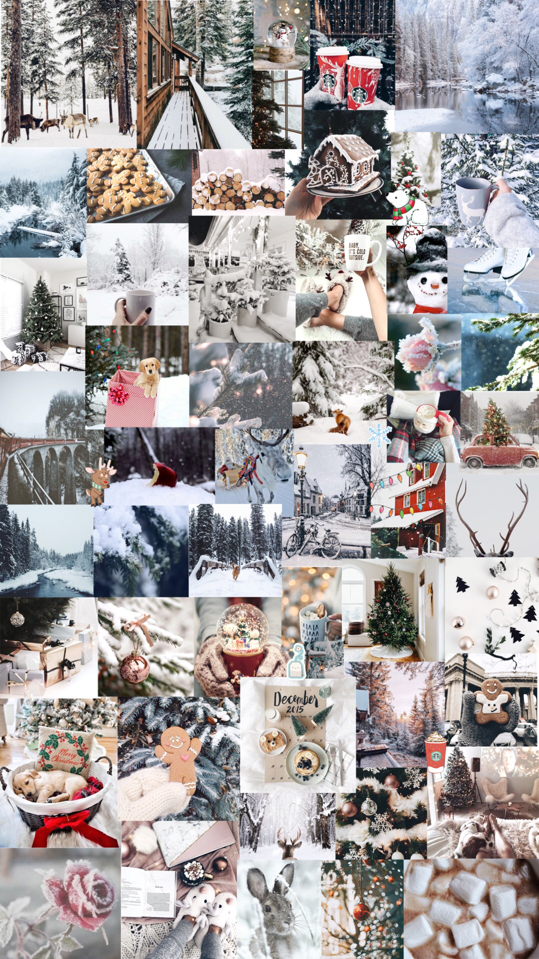 Winter Hintergrundbild 1078x1916. Winter Aesthetic Collage Wallpaper