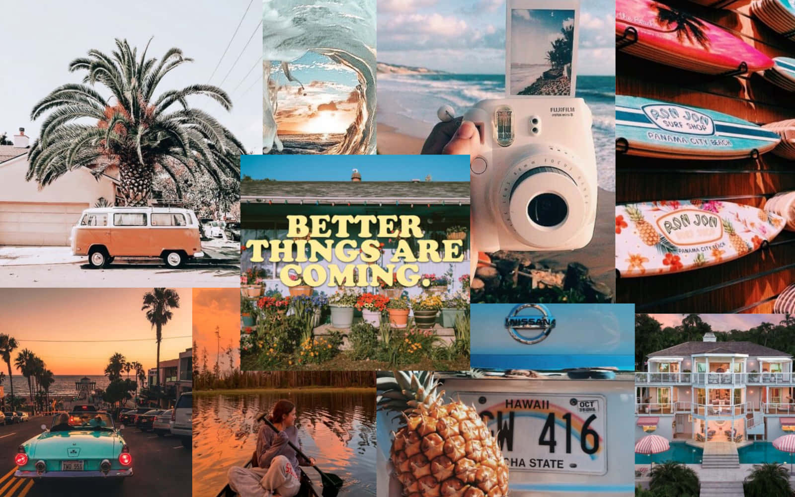 Sommer Hintergrundbild 1600x1000. Download Collage Aesthetic Summer Laptop Wallpaper
