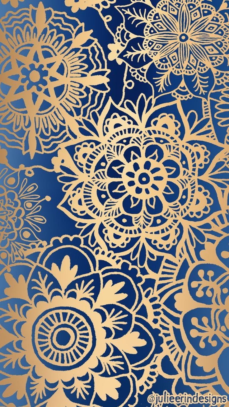 Fraktale Hintergrundbild 736x1308. Blue and Gold Aesthetic Wallpaper. Mandala wallpaper, Art wallpaper iphone, Art wallpaper