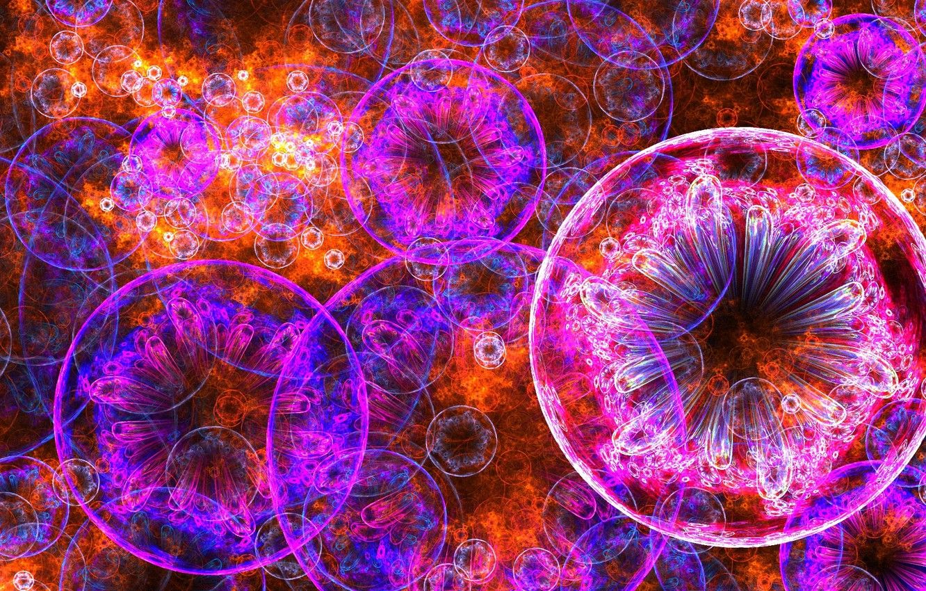 Fraktale Hintergrundbild 1332x850. Wallpaper flower, abstraction, bubbles, background, graphics, ball, round, fractal, star image for desktop, section абстракции