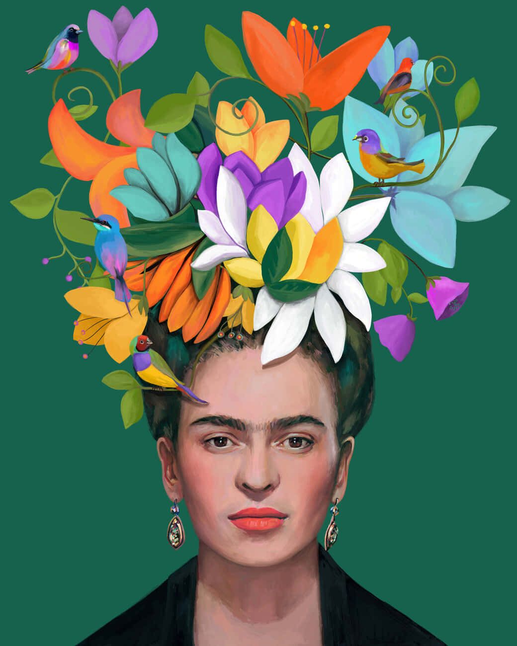 Frida Kahlo Hintergrundbild 1040x1300. Download Artwork Of Frida Kahlo Representing A Mexican Woman Wallpaper