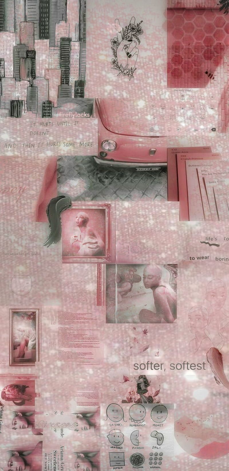 Picasso Hintergrundbild 800x1644. Aesthetic Collage, glittery, pink, HD phone wallpaper