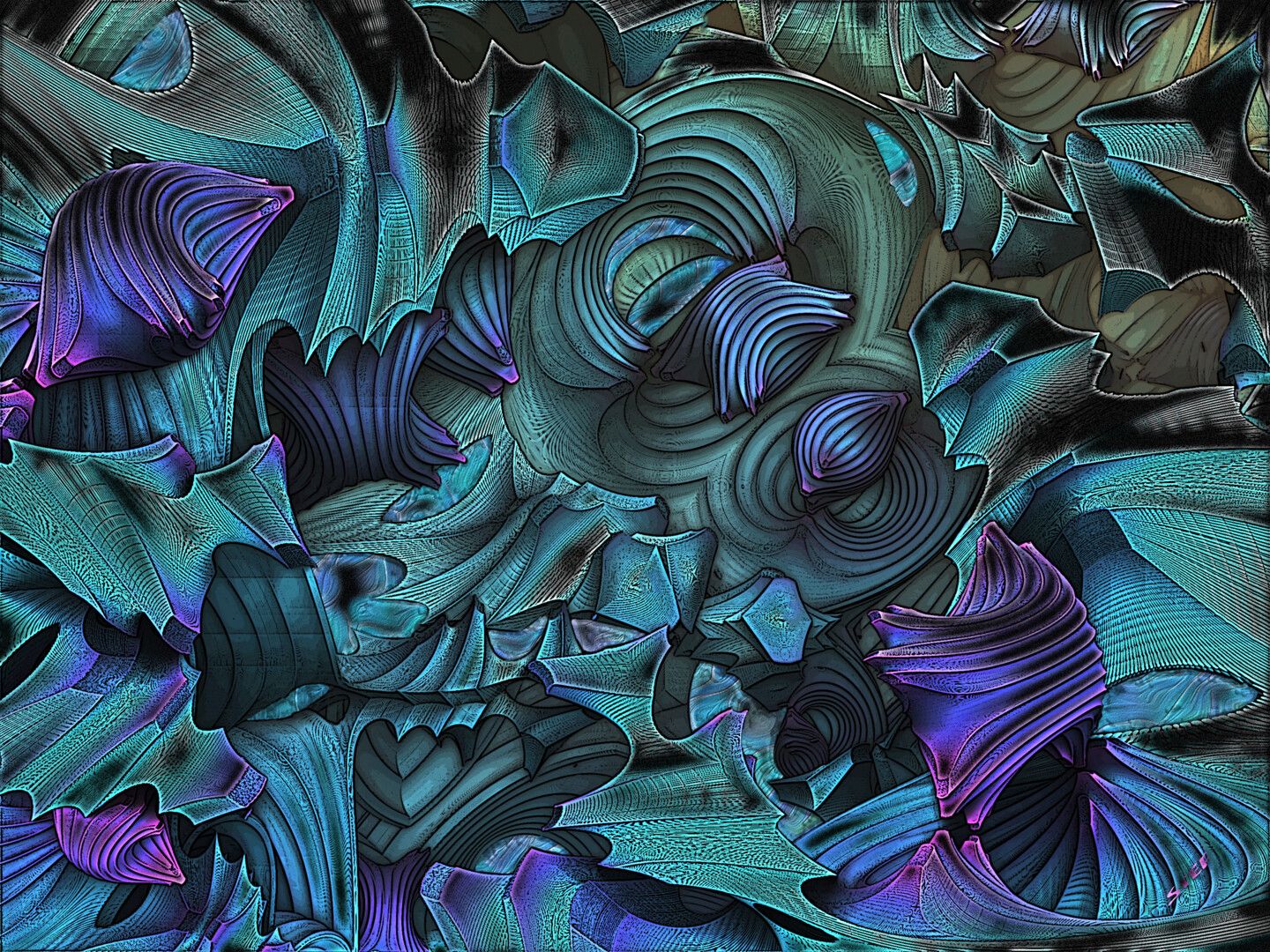 Fraktale Hintergrundbild 1440x1080. Moctoosh, Digitale Kunst von Stefan Dyk