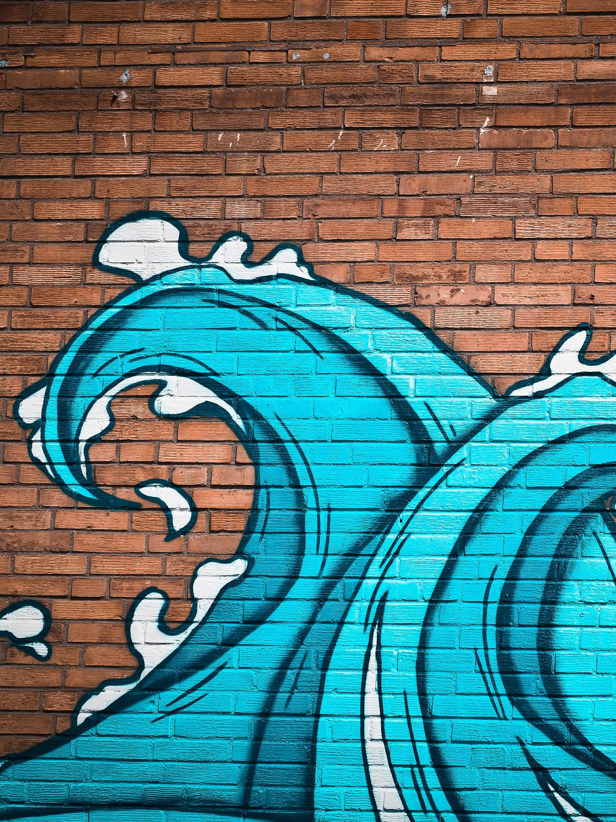 Graffiti Hintergrundbild 2048x2732. Ocean Waves Street Art Wallpaper, Android & Desktop Background