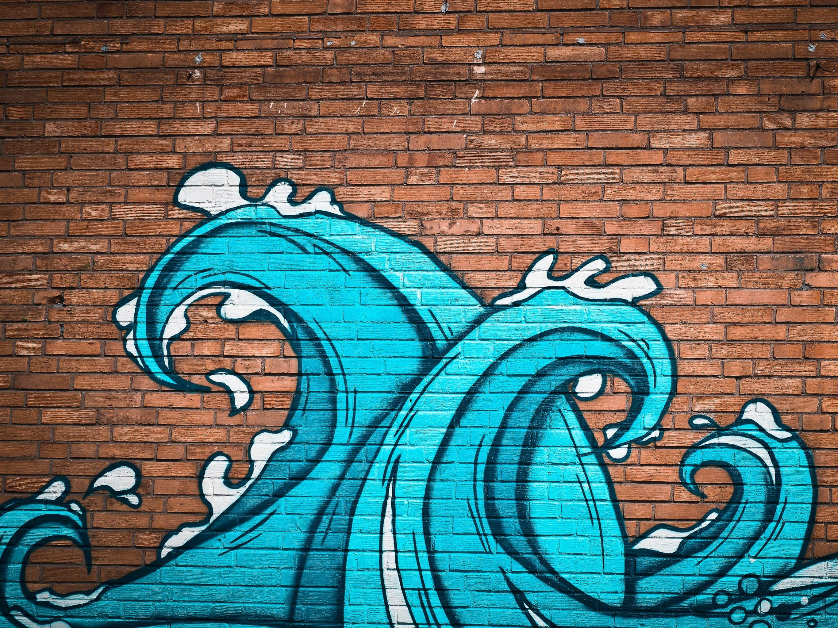Graffiti Hintergrundbild 2732x2048. Ocean Waves Street Art Wallpaper, Android & Desktop Background