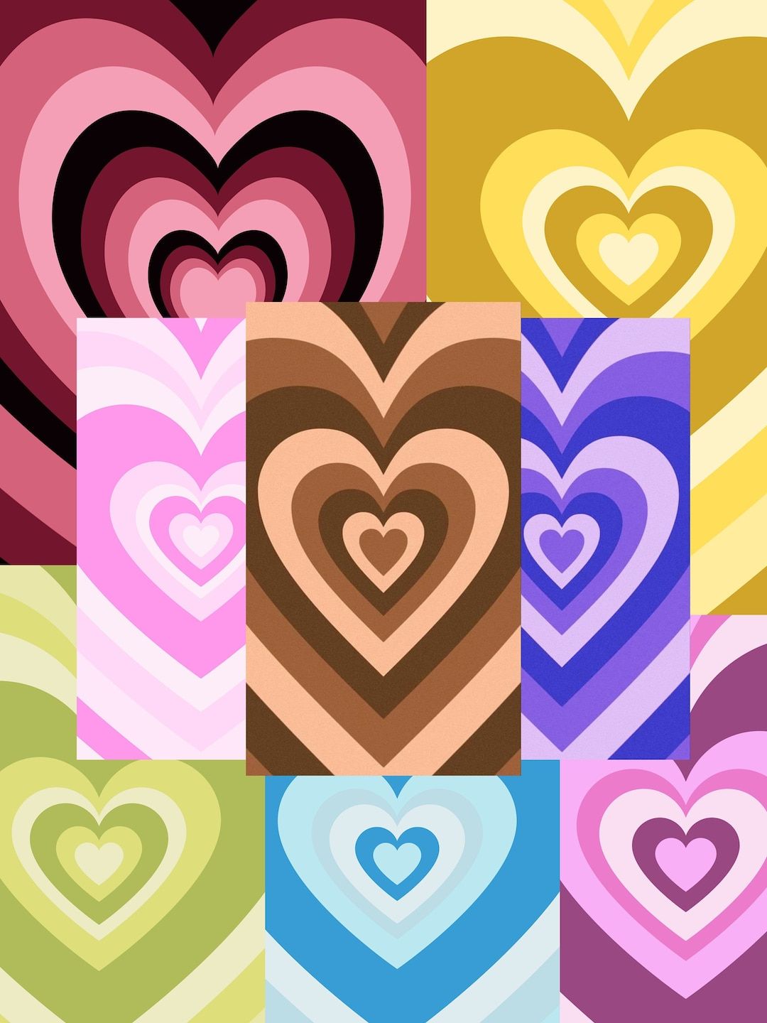  Muster Hintergrundbild 1080x1440. Heart Aesthetic Phone Wallpaper Kit Multiheart Background