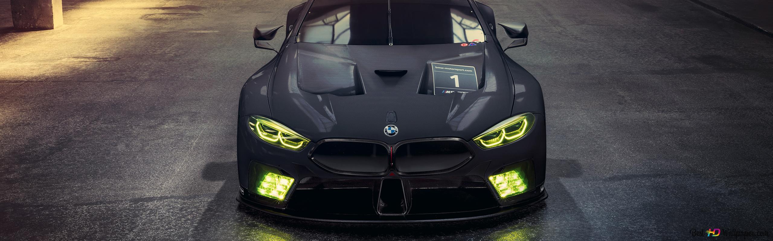  BMW HD Hintergrundbild 2560x800. Schwarzer BMW M8 mit leichter Modifikation 2K Hintergrundbild herunterladen