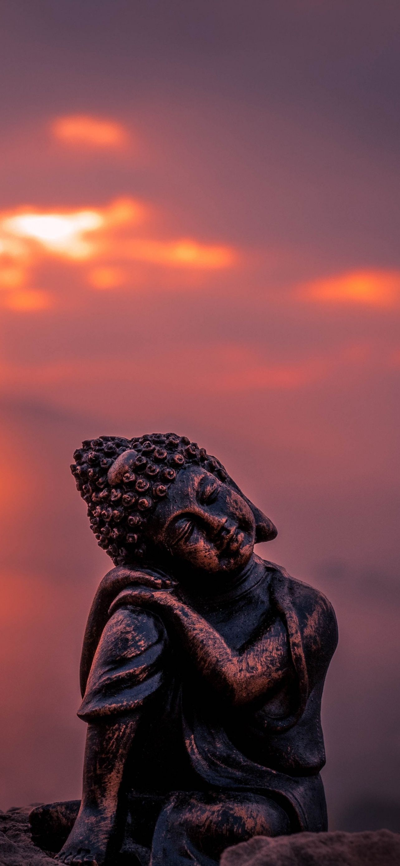  Buddha Hintergrundbild 1284x2778. Lord Buddha Wallpaper 4K, Statue, Sunset, Photography
