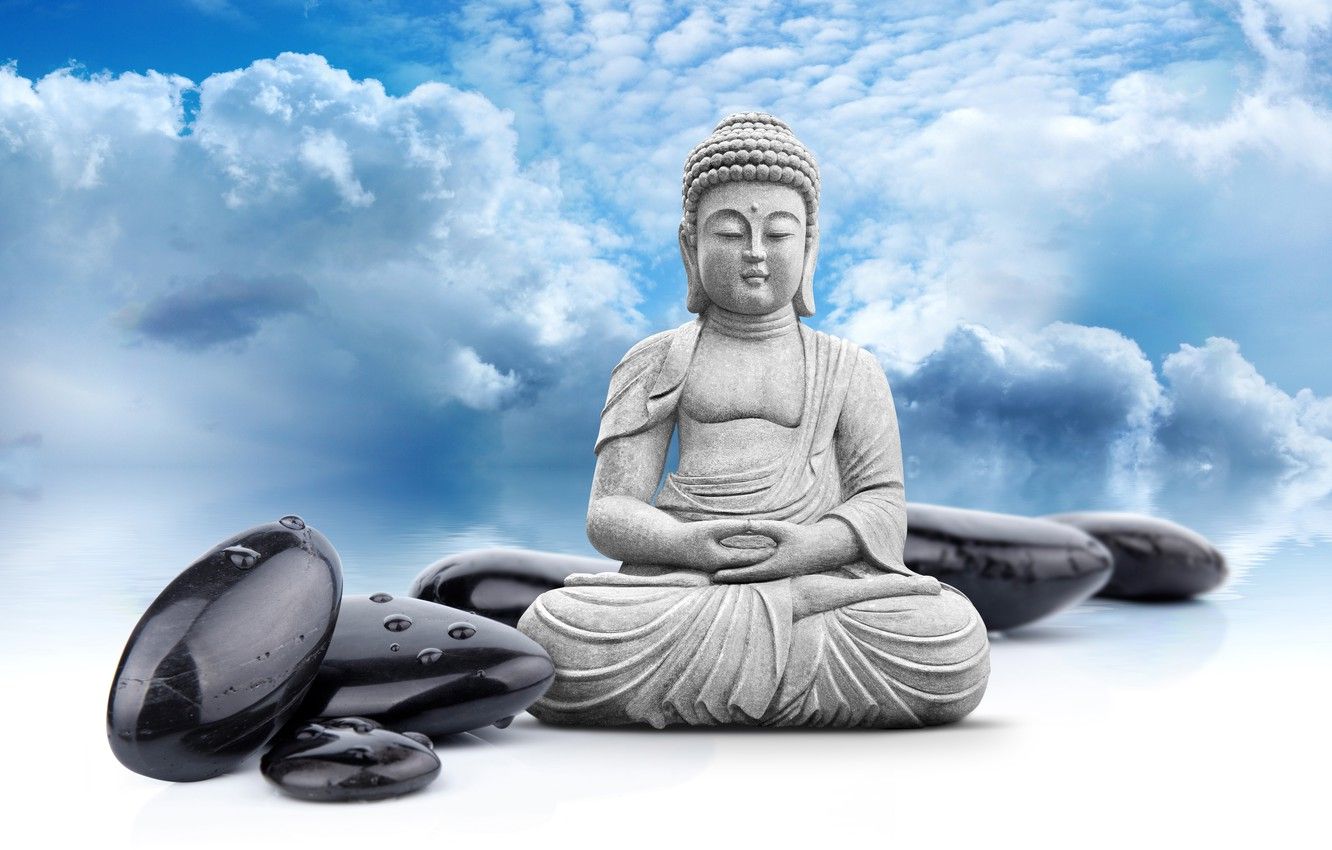  Buddha Hintergrundbild 1332x850. Wallpaper the sky, clouds, statue, religion, Buddha image for desktop, section разное