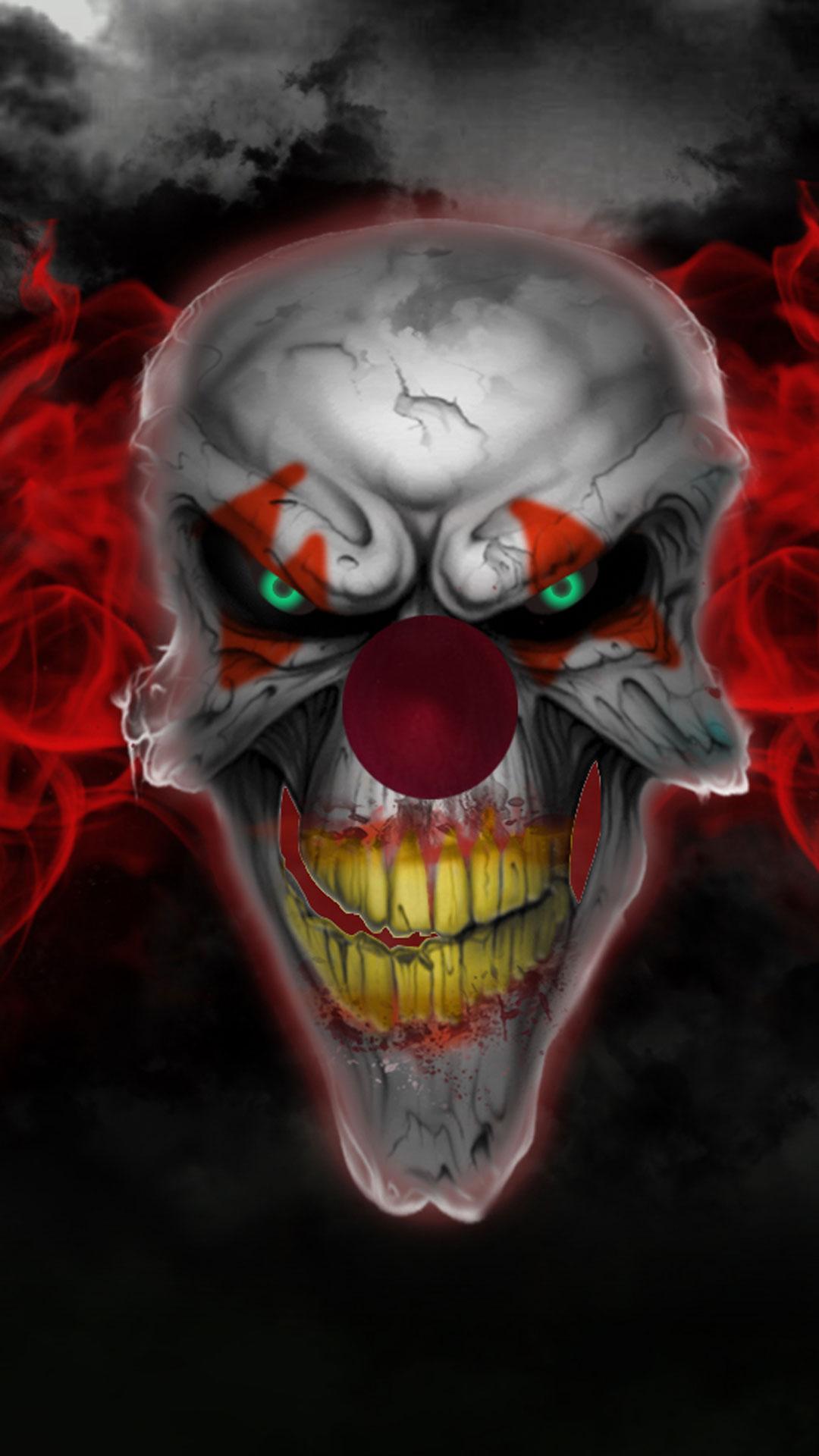 Gruselige Hintergrundbild 1080x1920. Killer Clown