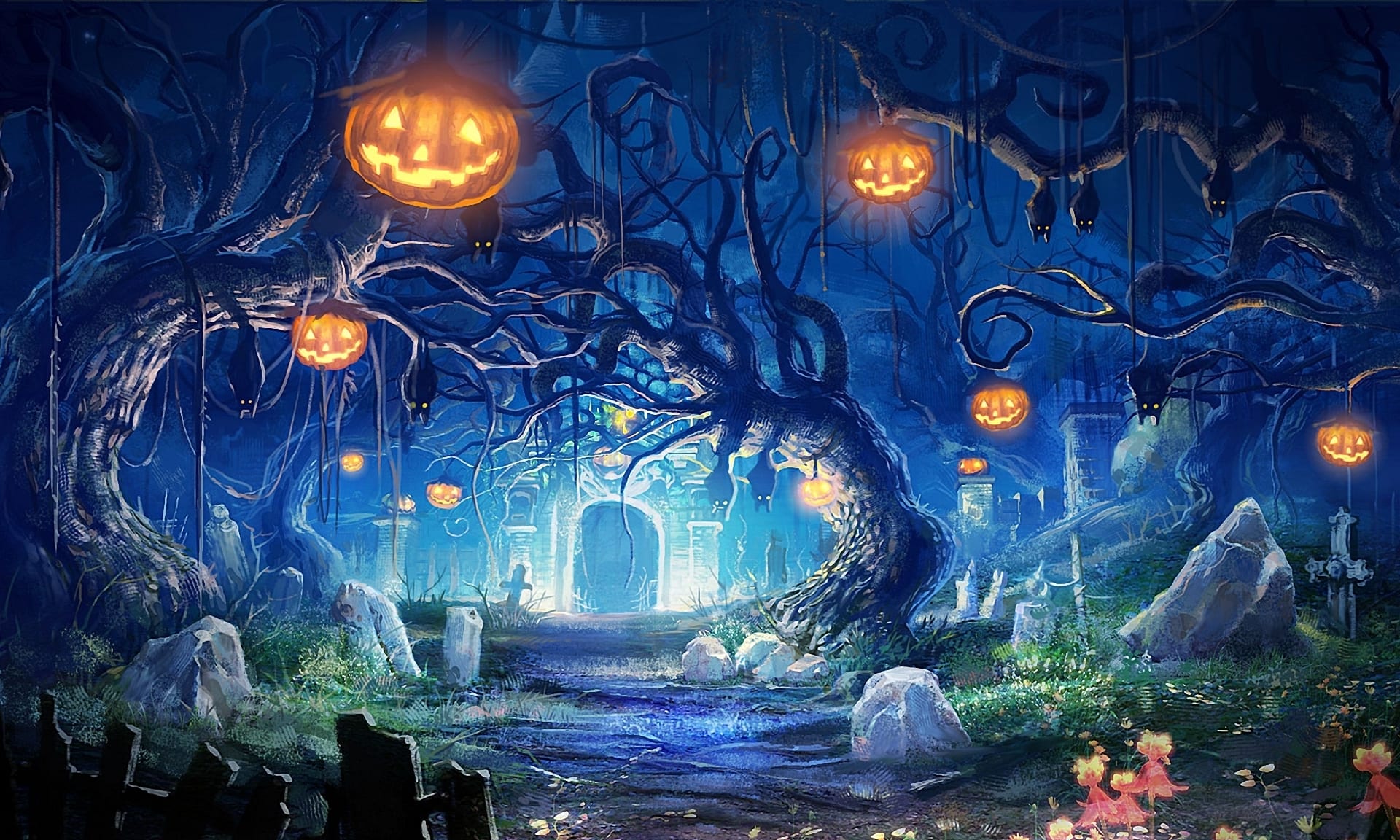 Gruselige Hintergrundbild 1920x1152. Halloween Wallpaper für PC und Mac