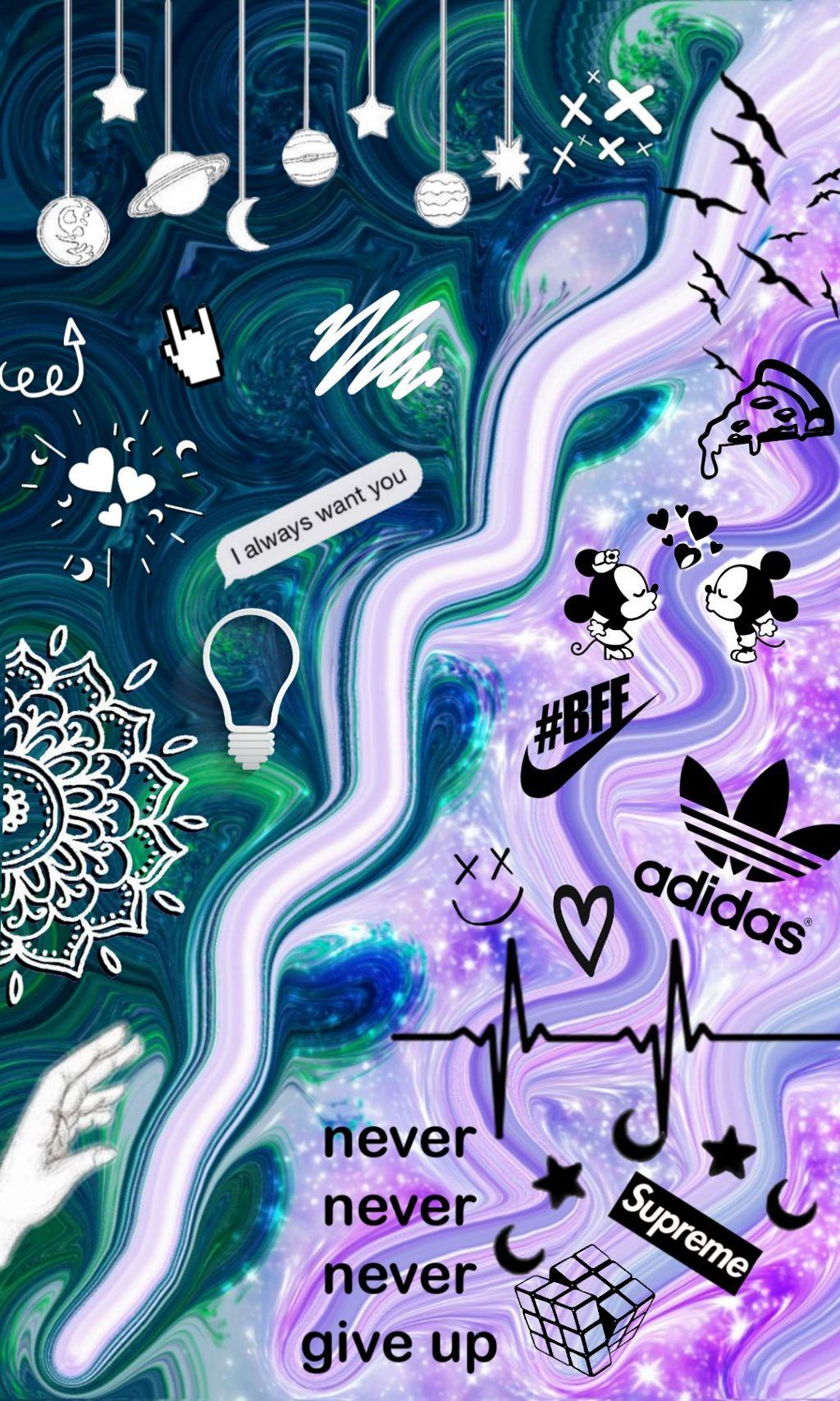  Adidas Hintergrundbild 1024x1708. Blue Aesthetic Adidas Wallpaper