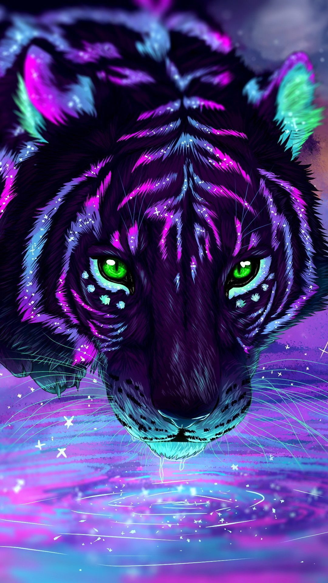  Coole Neon Hintergrundbild 1080x1920. Neon Animal Abstract, iPhone, Desktop HD Background / Wallpaper (1080p, 4k) #hdw. Tiger wallpaper, Big cats art, Cute animal drawings kawaii