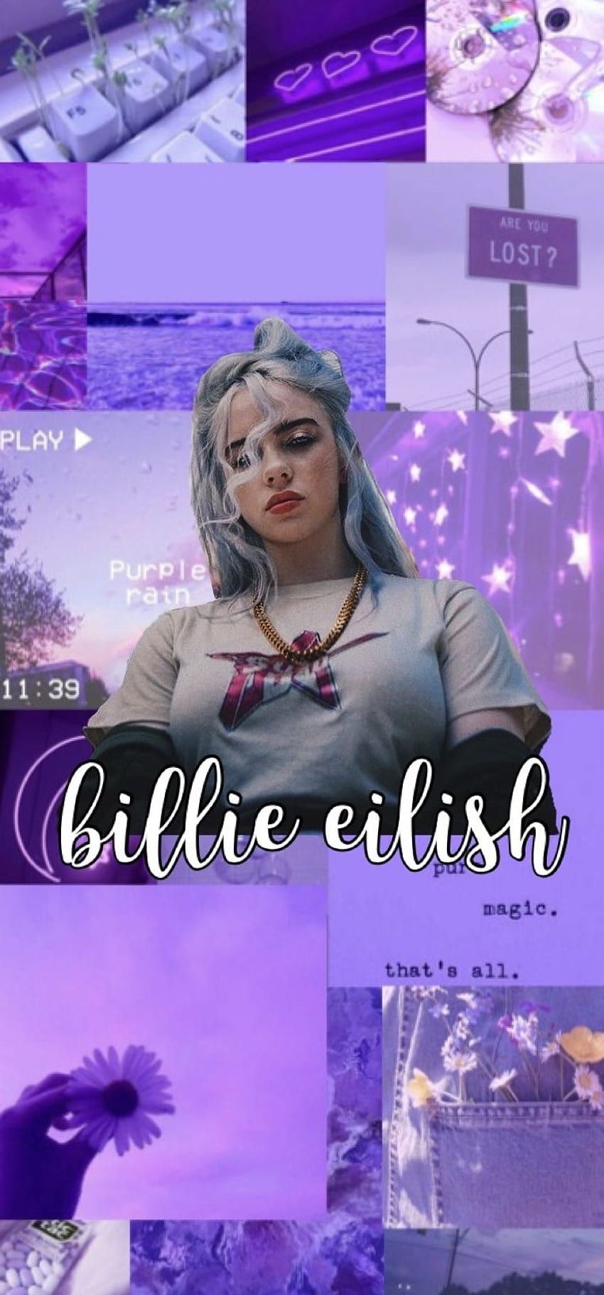  Billie Eilish Hintergrundbild 850x1823. Billie eilish. Billie eilish, Billie, Purple aesthetic HD phone wallpaper