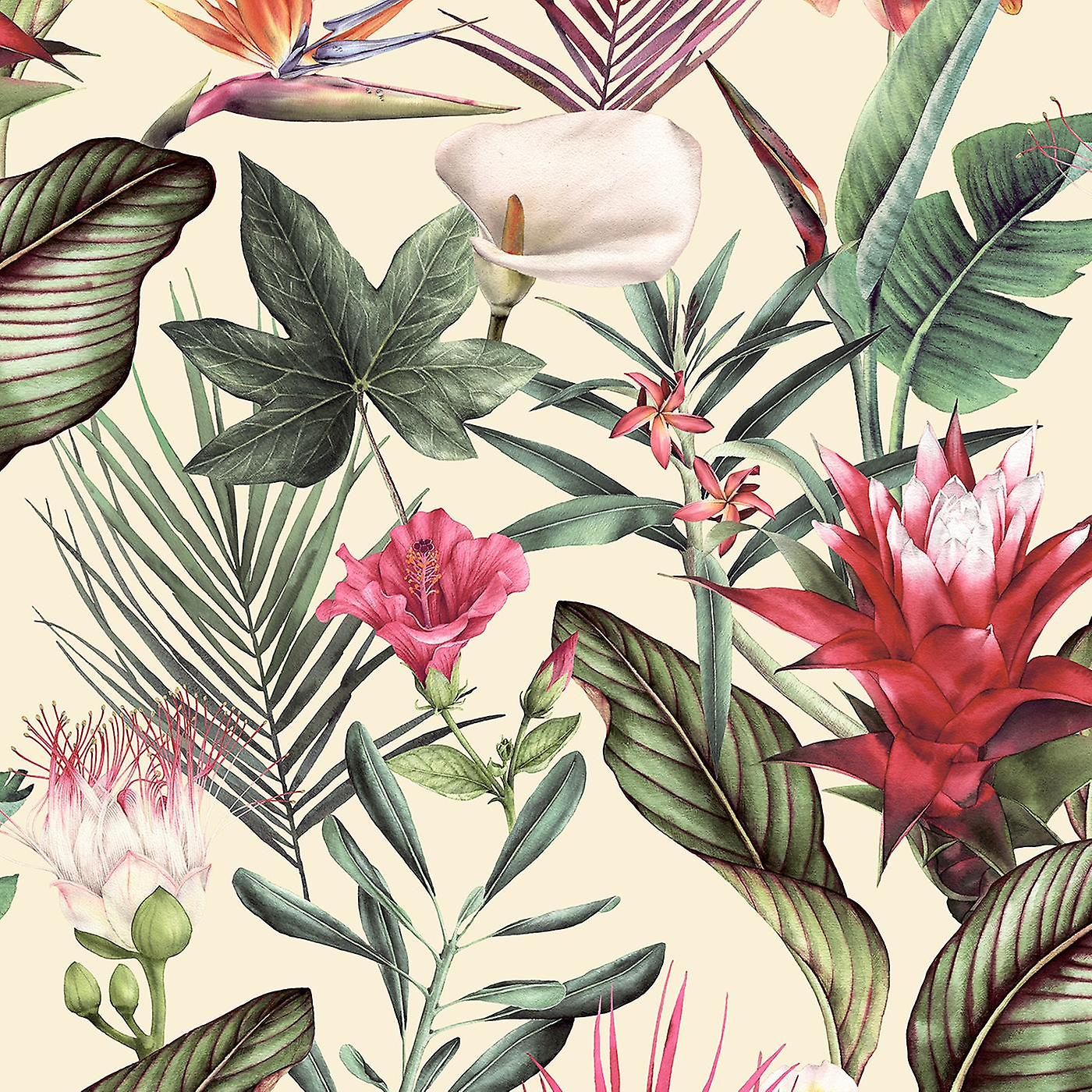 Creme Hintergrundbild 1400x1400. Flora Creme Wallpaper