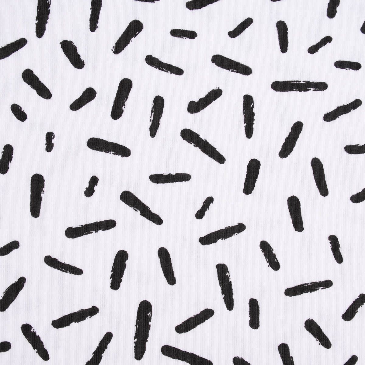  Konfetti Hintergrundbild 1200x1200. Baumwolljersey Organic Bio Konfetti Striche weiß schwarz 5m Breite. SCHÖNER LEBEN. Dein Lieblingsladen im Netz